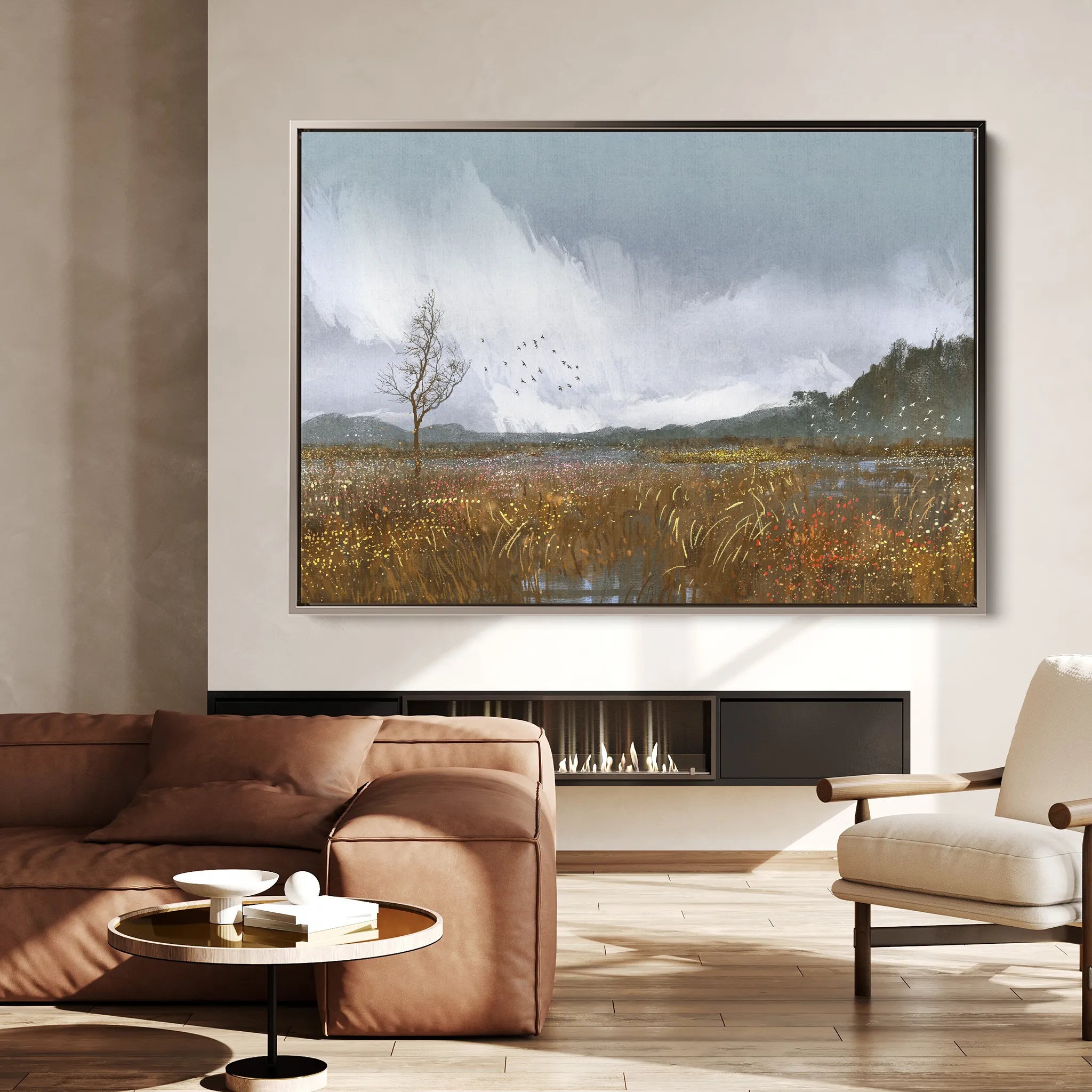 Landscape 064 Canvas Art 18" x 24" / 45 x 60 cm / Black