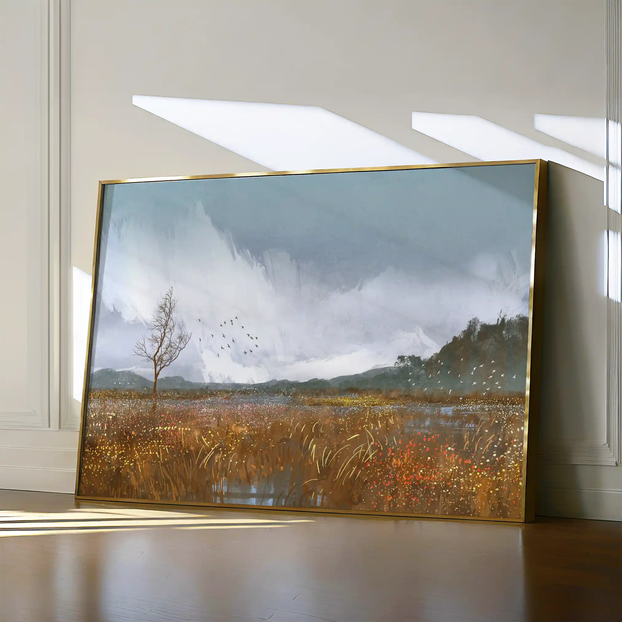 Landscape 064 Canvas Art 60 x 40 cm / Black