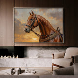 Horses 065 Canvas Art 18" x 24" / 45 x 60 cm / Black