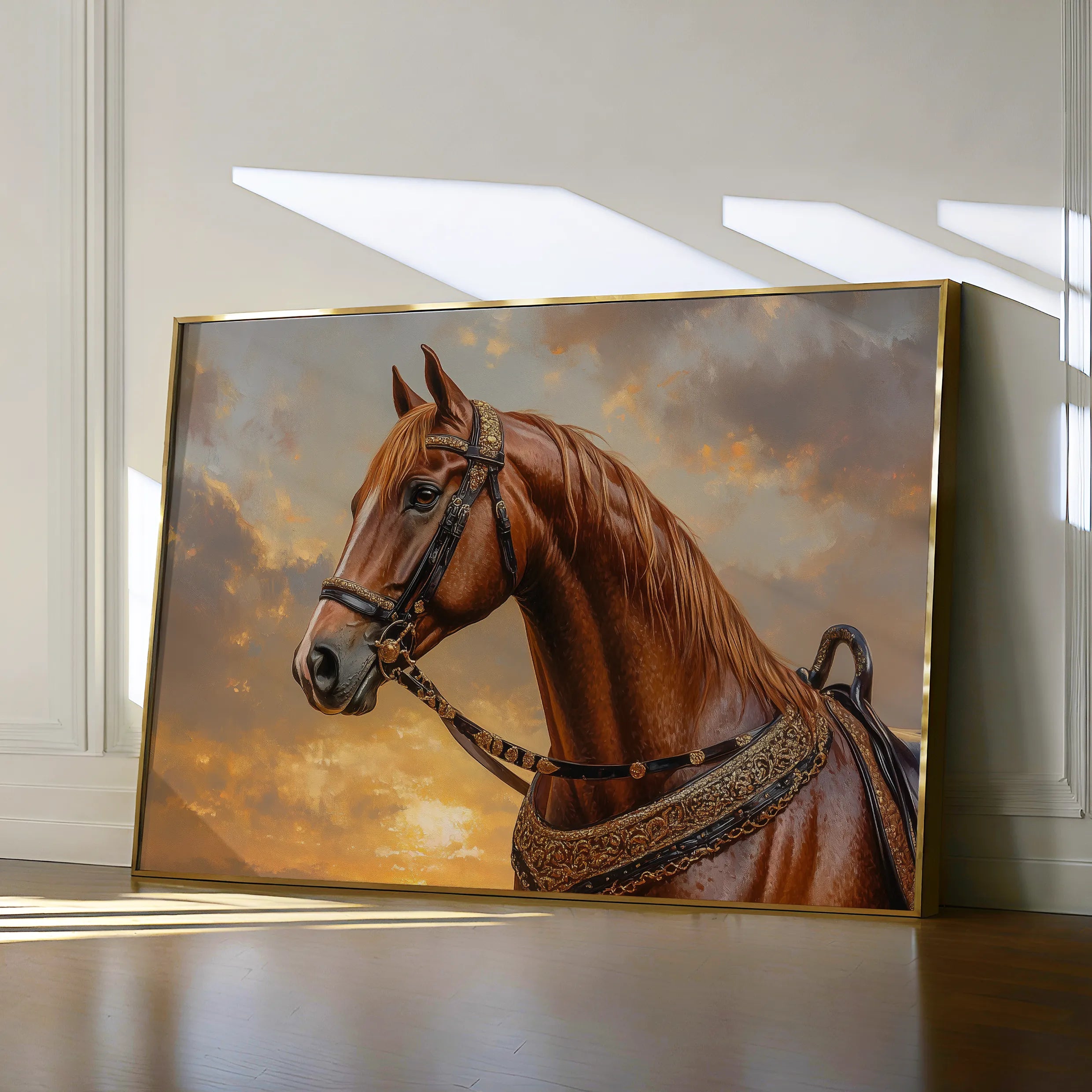 Horses 065 Canvas Art 18" x 24" / 45 x 60 cm / Black