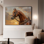 Horses 065 Canvas Art 18" x 24" / 45 x 60 cm / Black