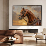 Horses 065 Canvas Art 18" x 24" / 45 x 60 cm / Black