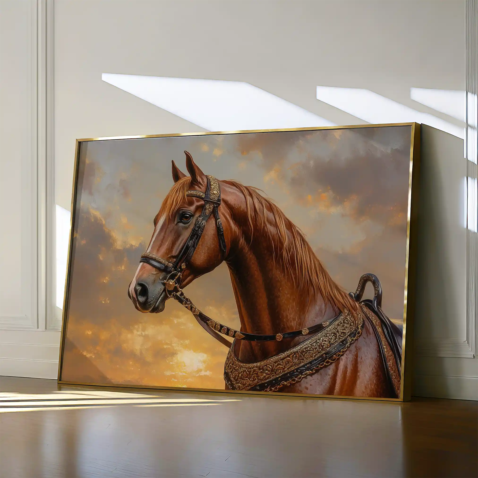 Horses 065 Canvas Art 60 x 40 cm / Black