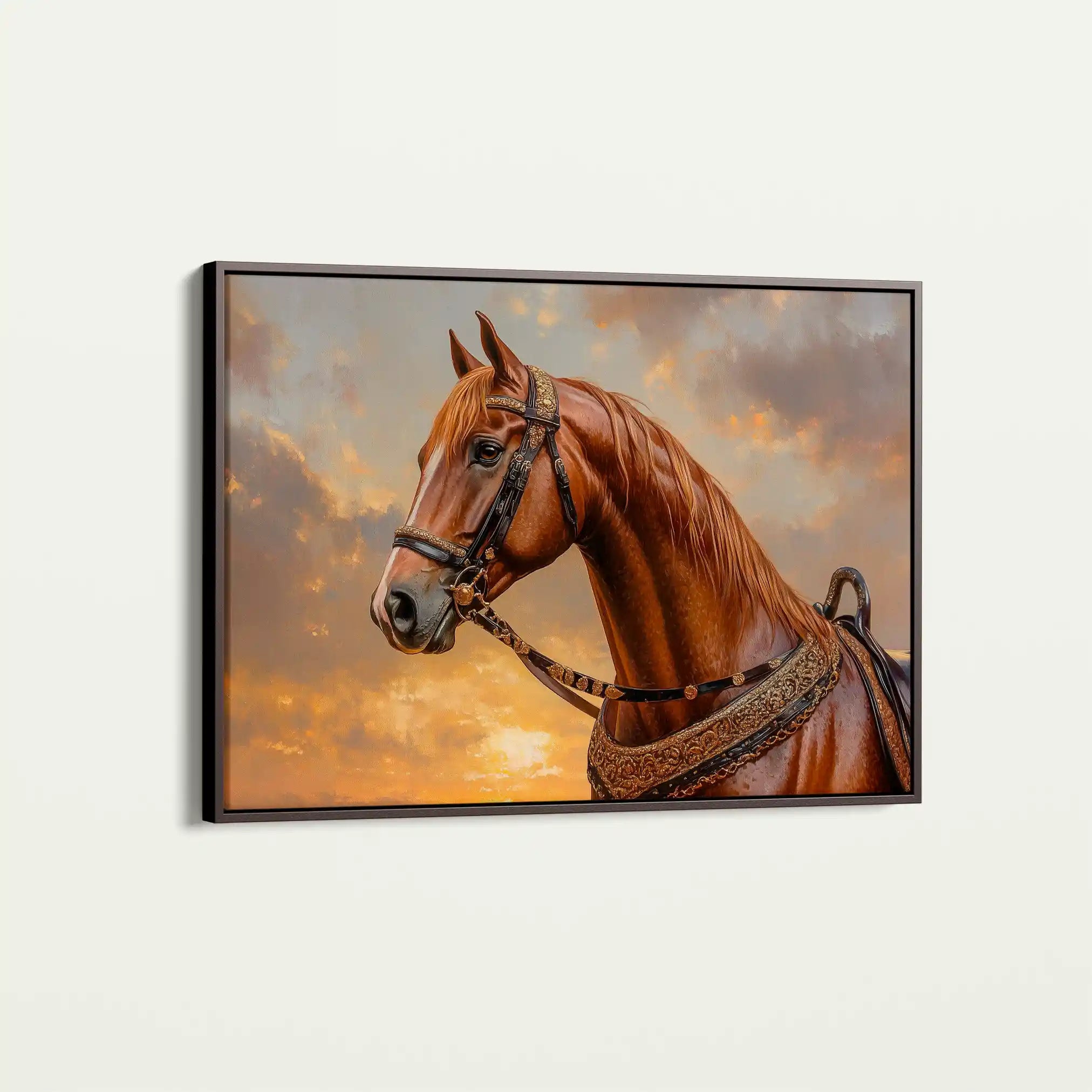 Horses 065 Canvas Art 60 x 40 cm / Black