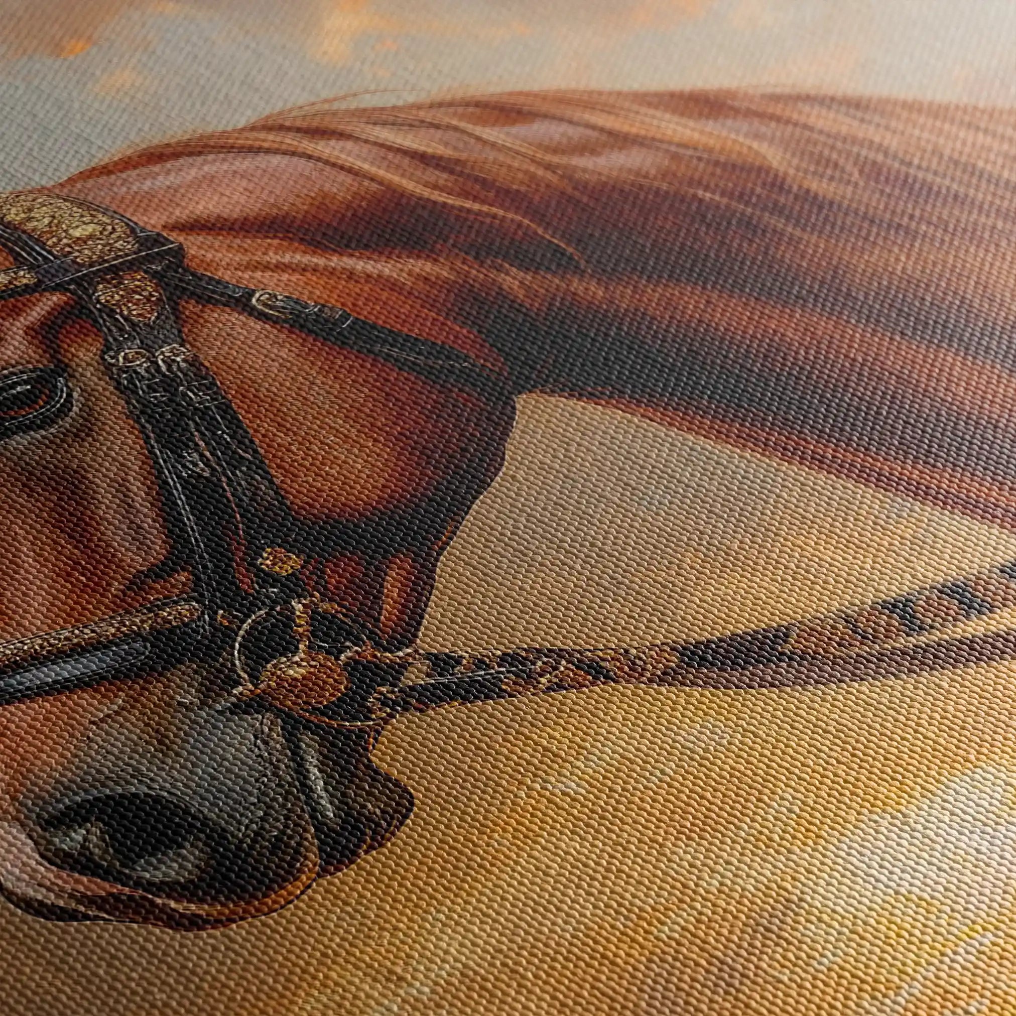 Horses 065 Canvas Art 60 x 40 cm / Black