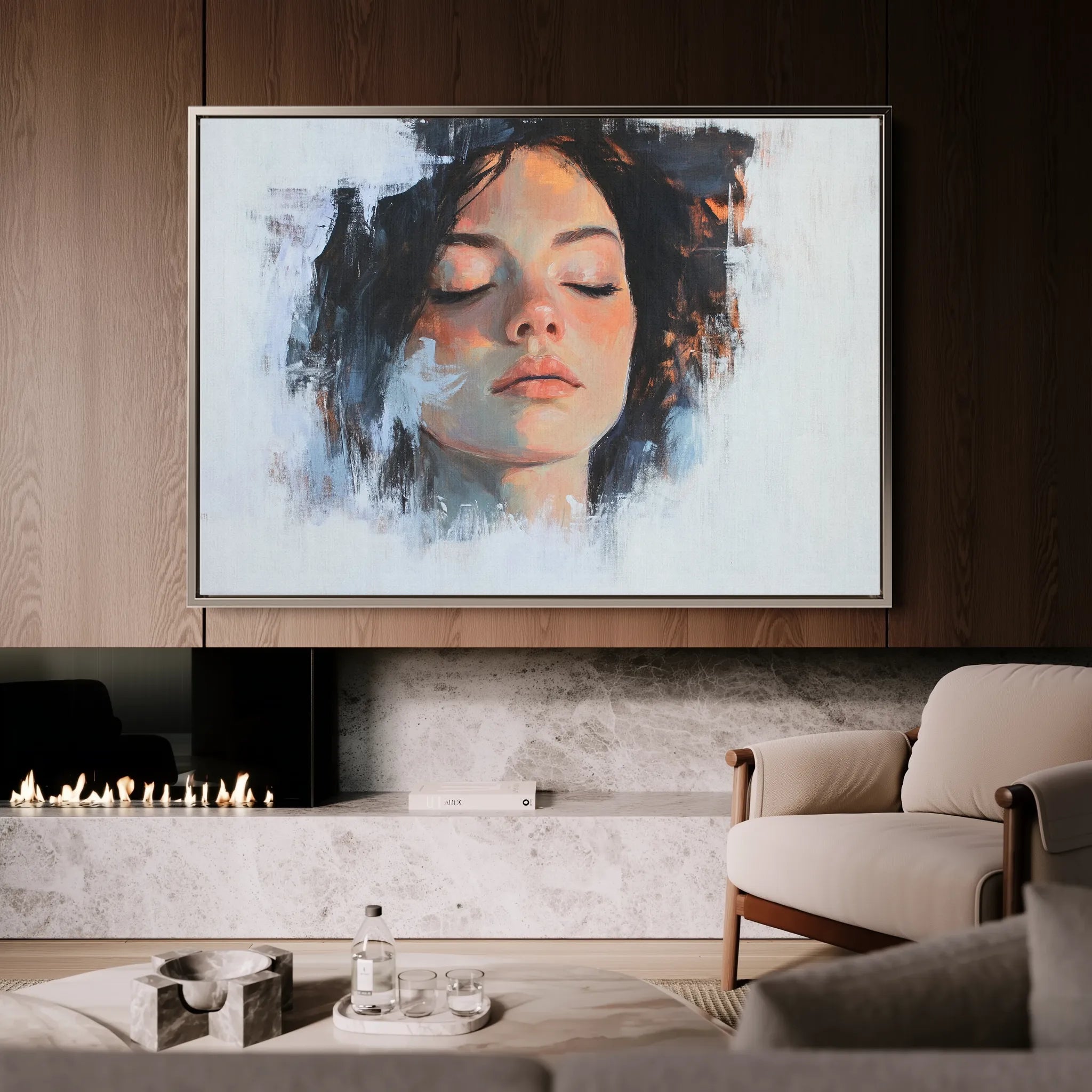 Portrait 065 Canvas Art 18" x 24" / 45 x 60 cm / Black