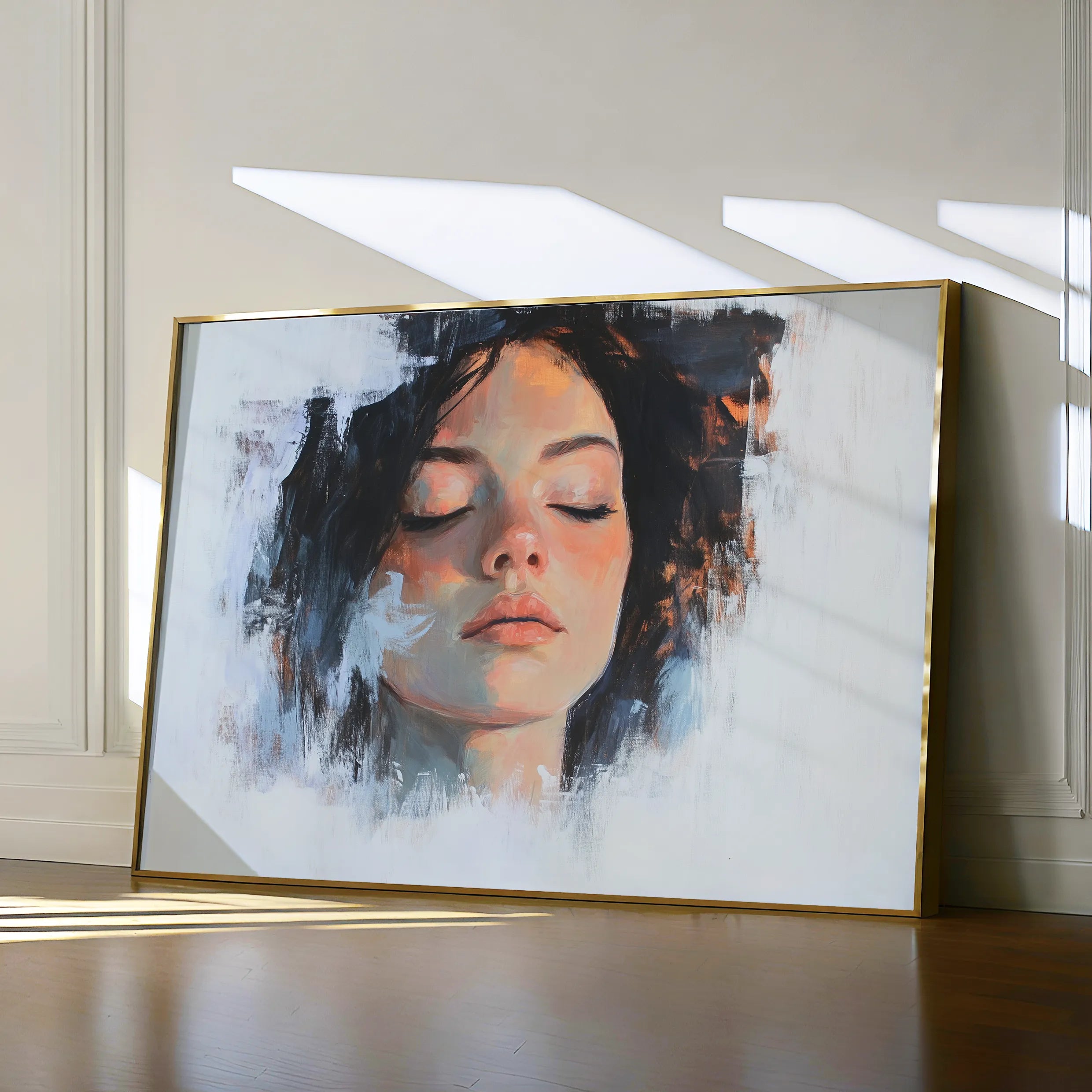 Portrait 065 Canvas Art 18" x 24" / 45 x 60 cm / Black