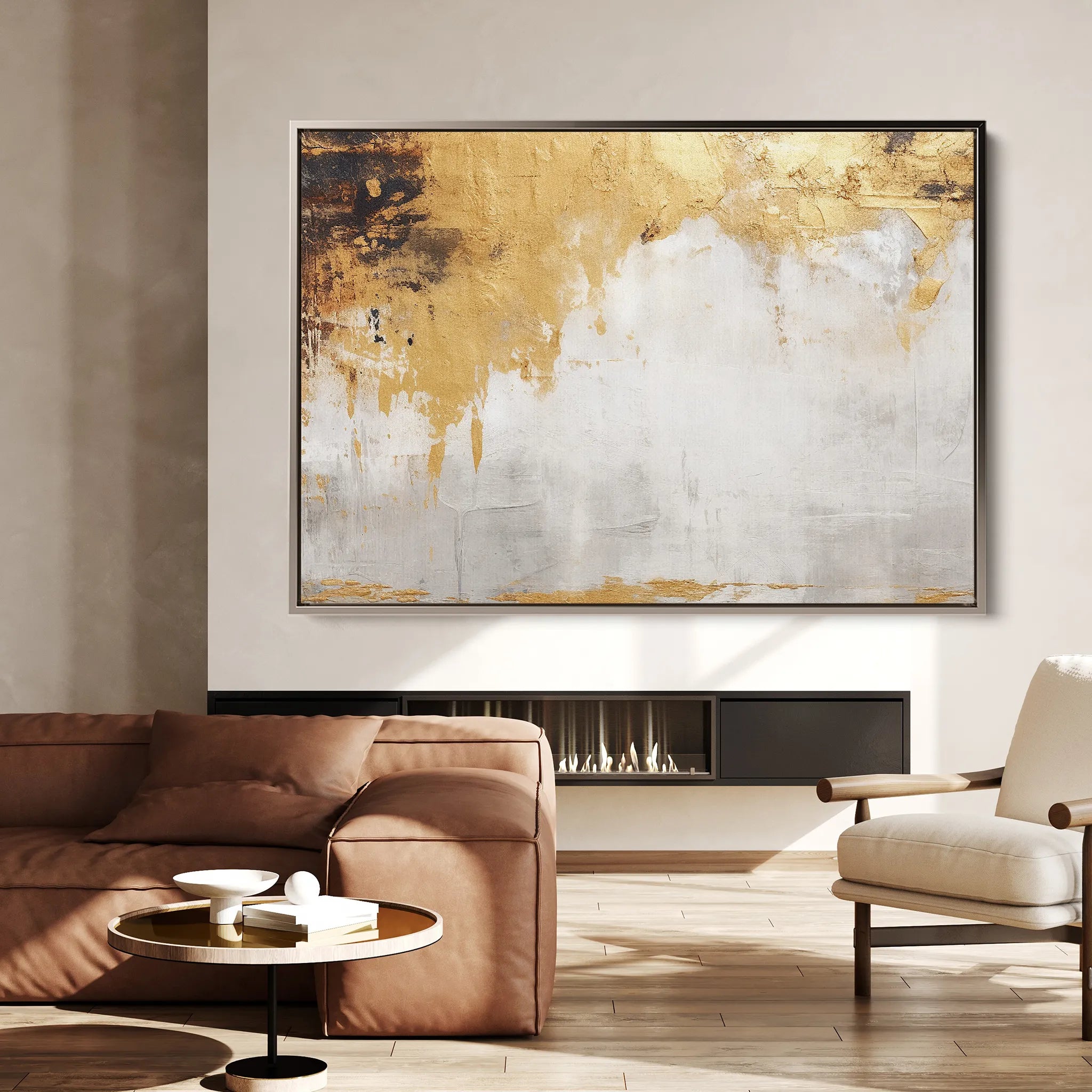 Abstract 066 Canvas Art 18" x 24" / 45 x 60 cm / Black