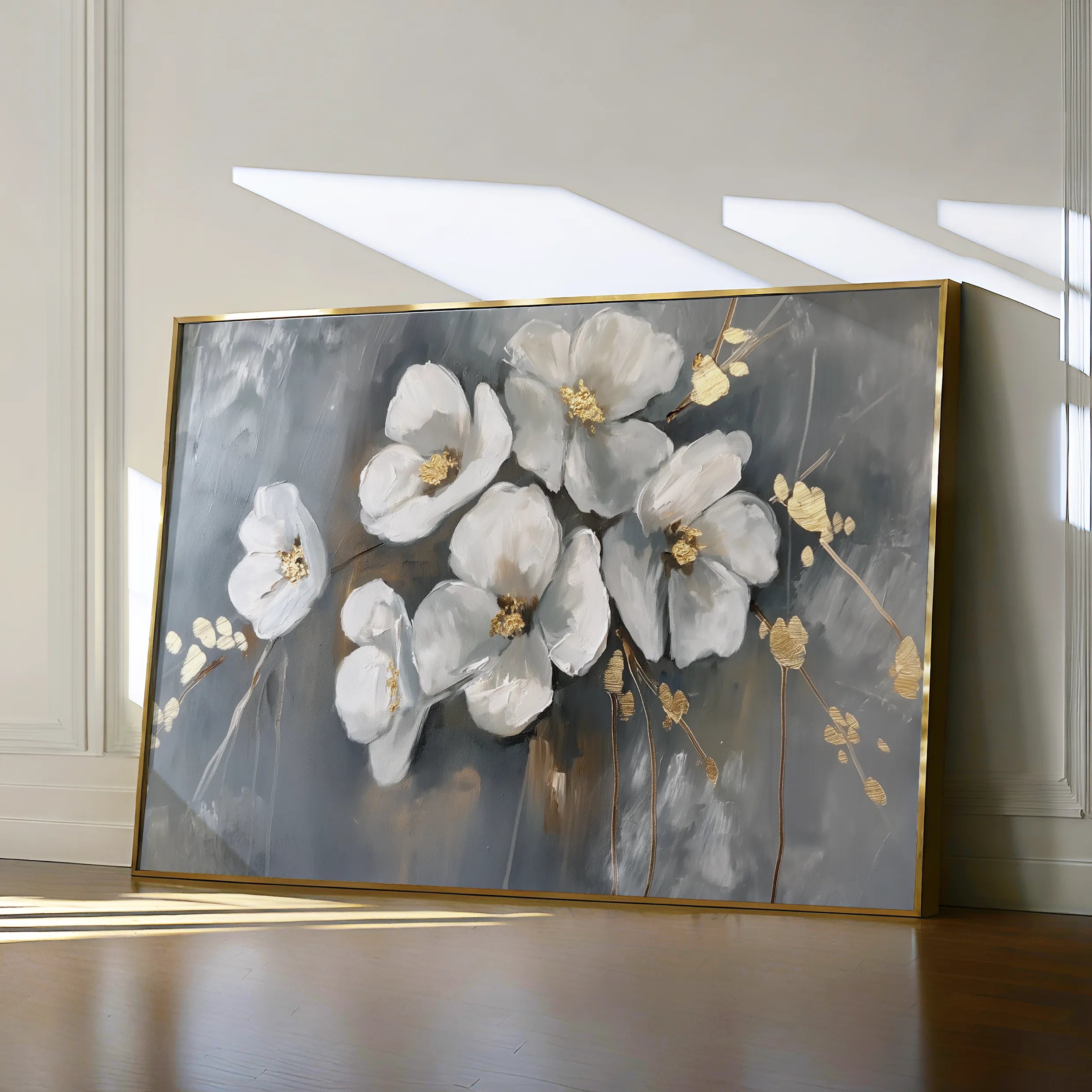 Floral 066 Canvas Art 18" x 24" / 45 x 60 cm / Black