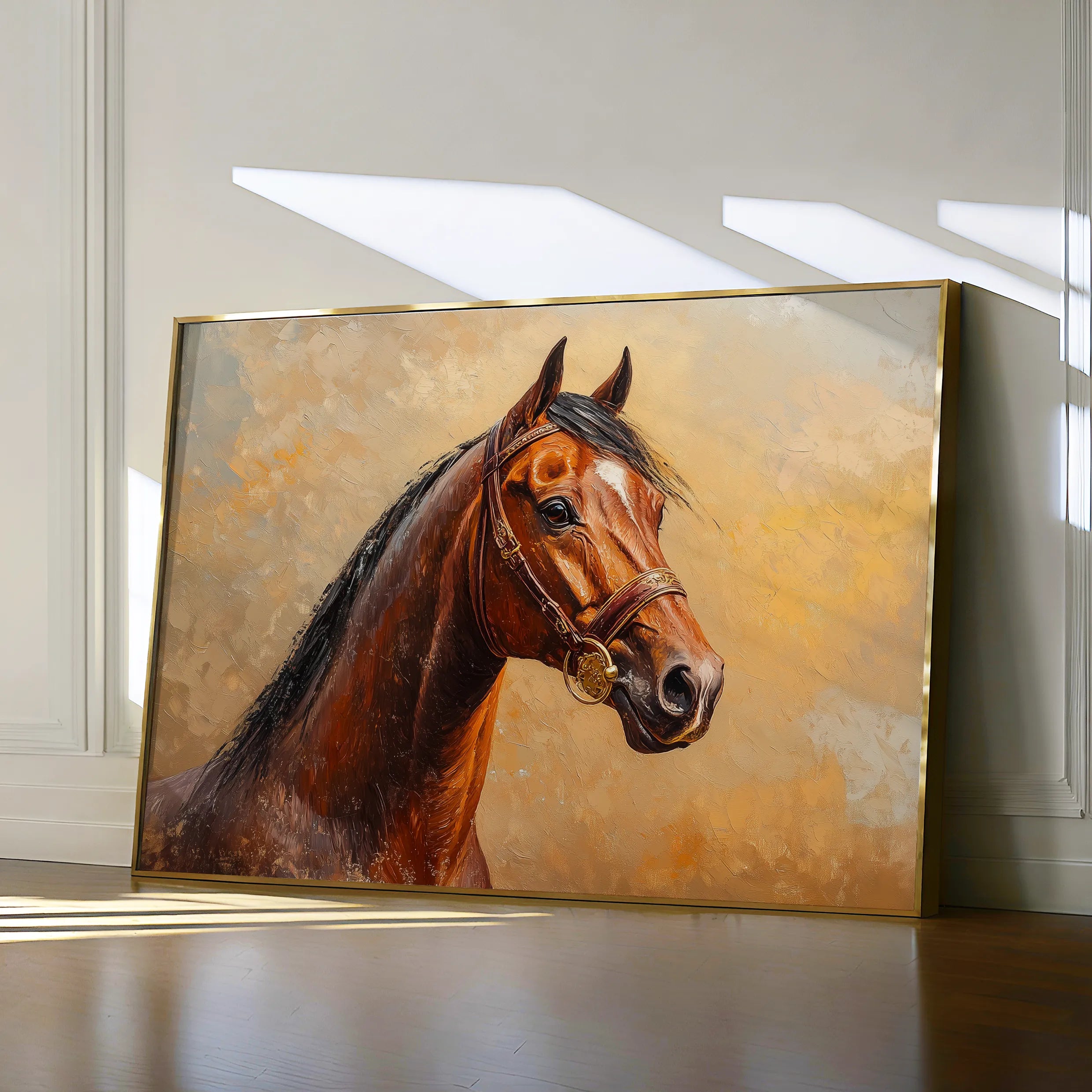 Horses 066 Canvas Art 18" x 24" / 45 x 60 cm / Black