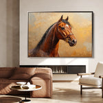 Horses 066 Canvas Art 18" x 24" / 45 x 60 cm / Black