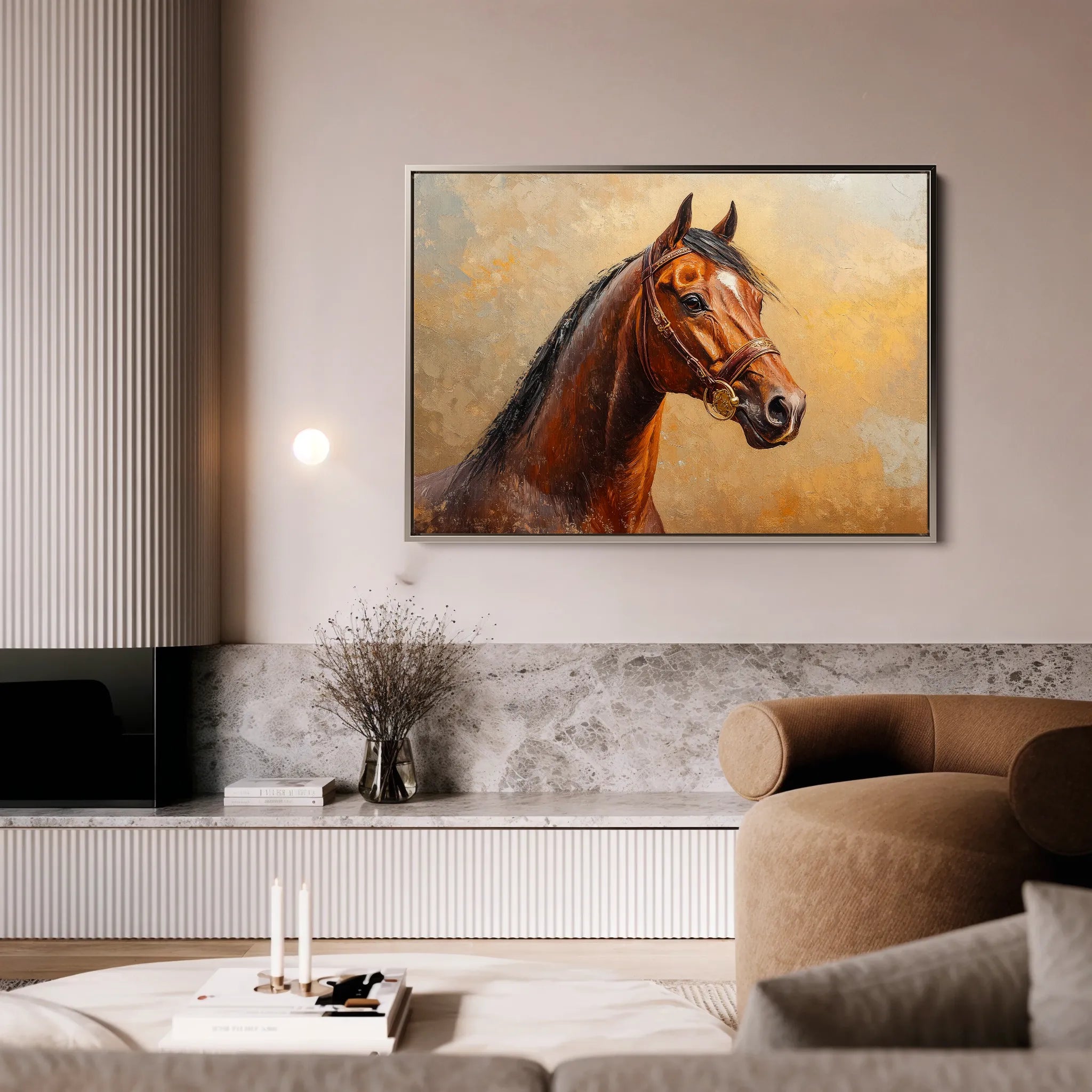 Horses 066 Canvas Art 18" x 24" / 45 x 60 cm / Black