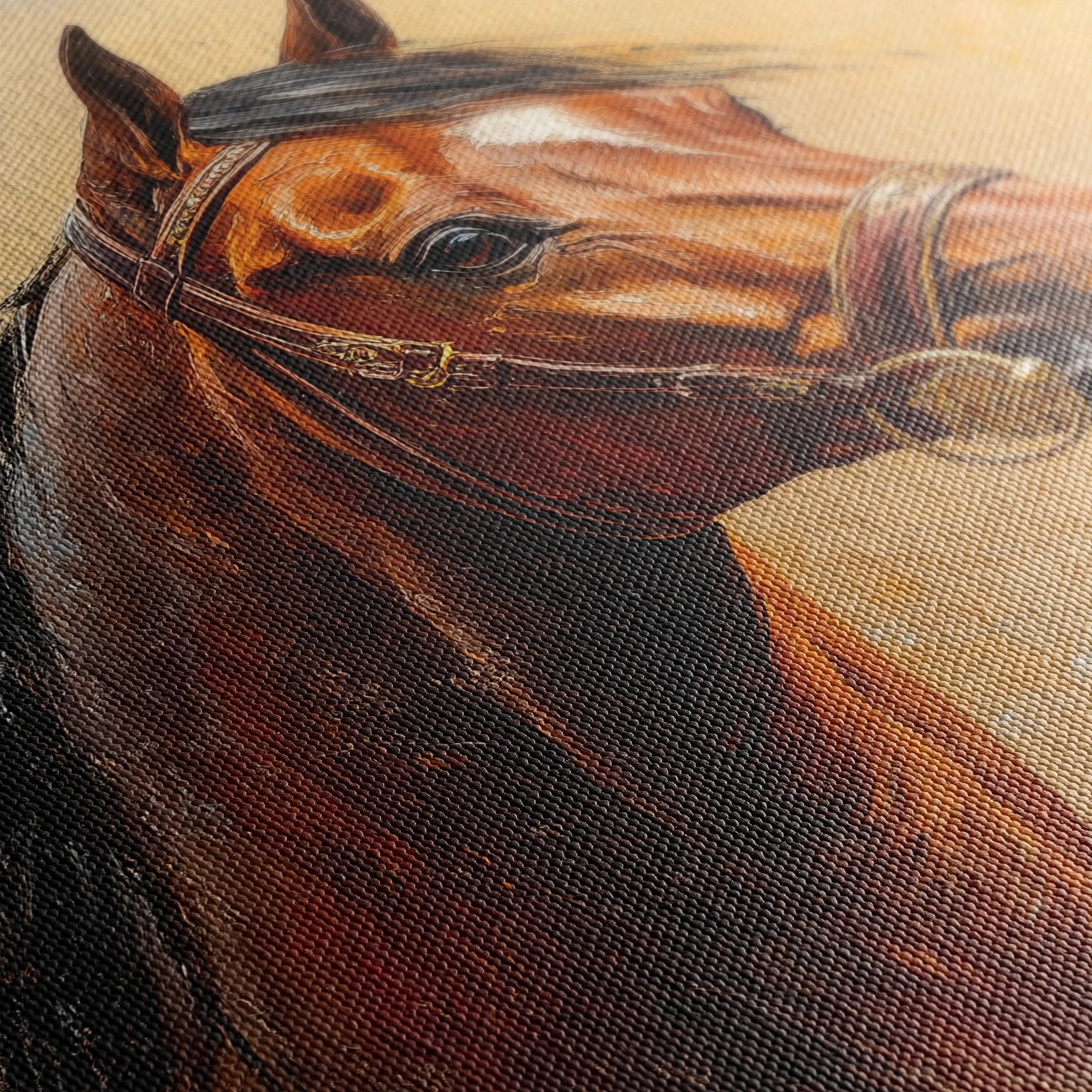 Horses 066 Canvas Art 18" x 24" / 45 x 60 cm / Black