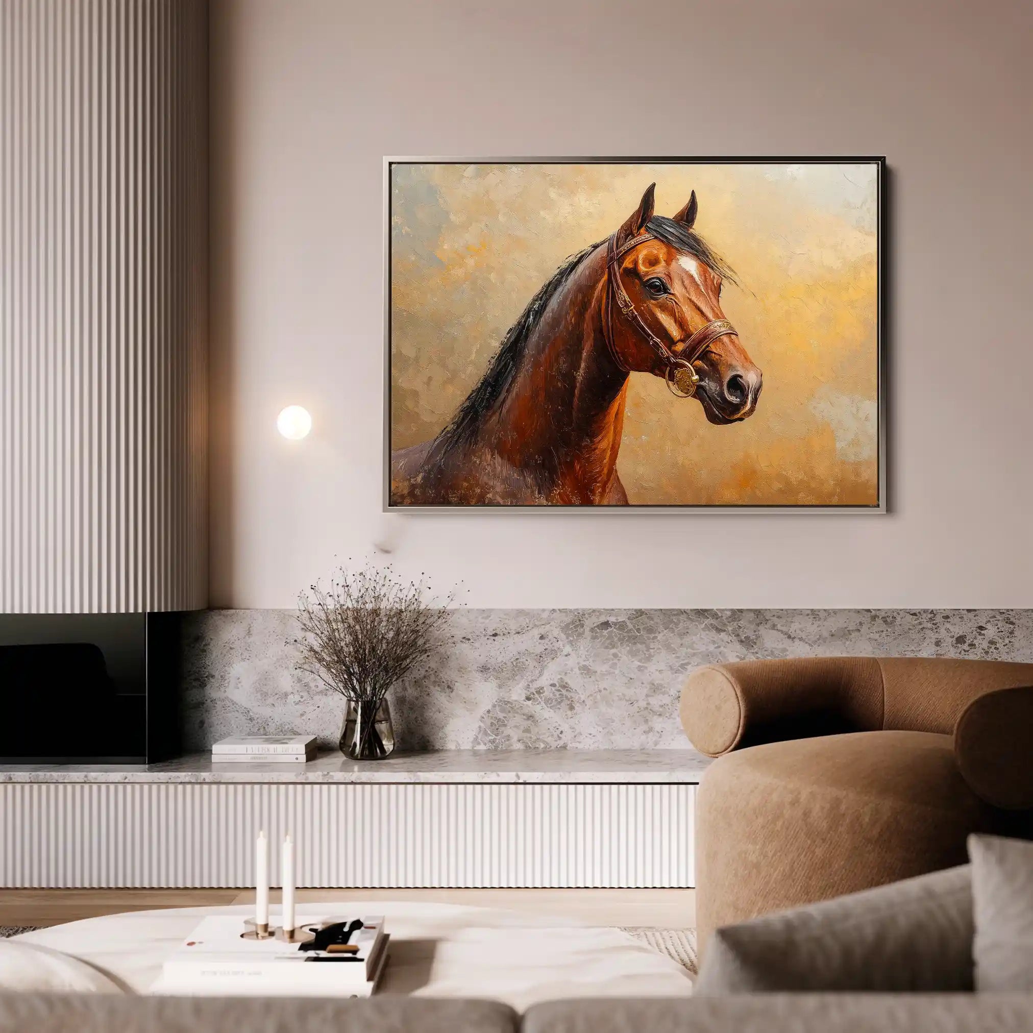 Horses 066 Canvas Art 60 x 40 cm / Black