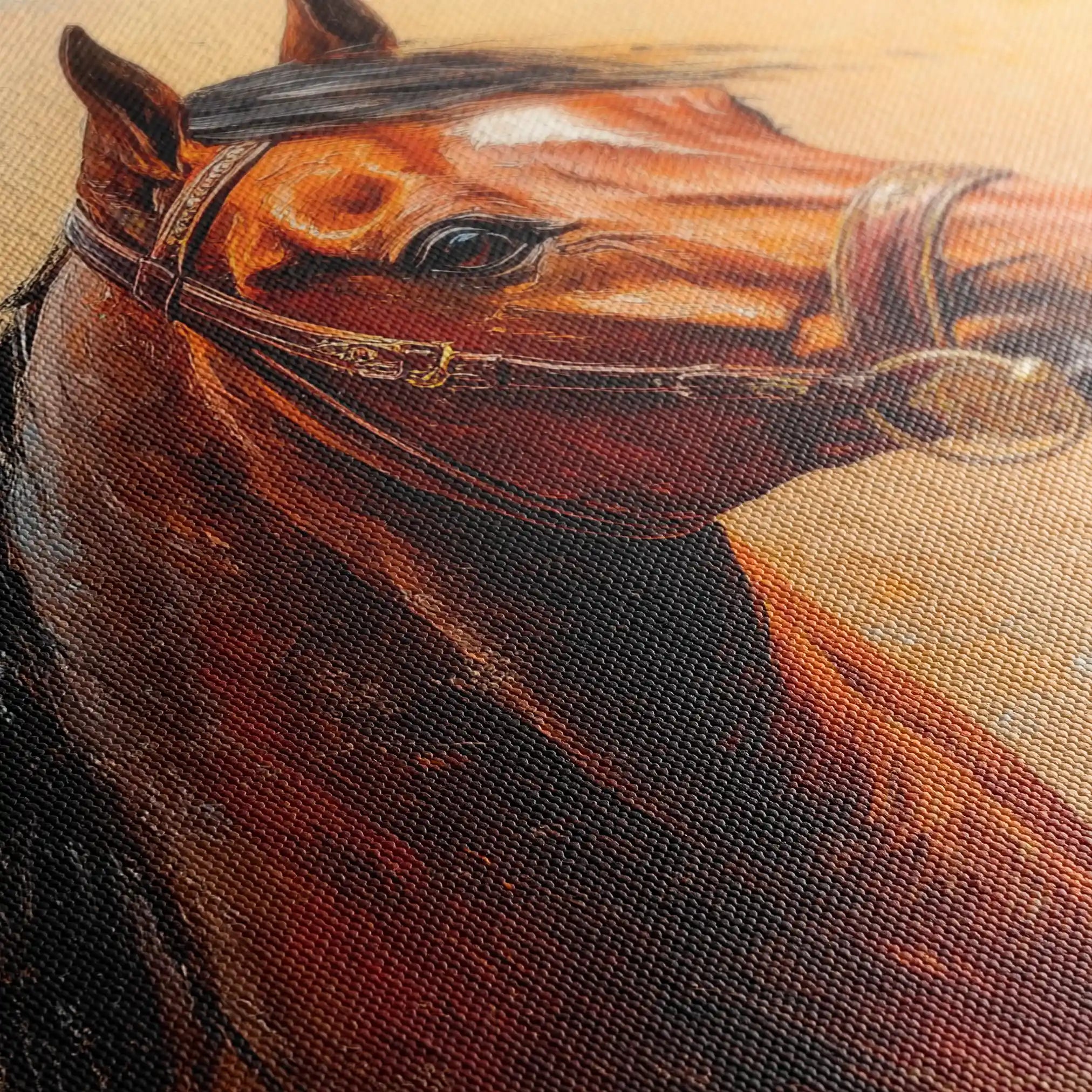 Horses 066 Canvas Art 60 x 40 cm / Black