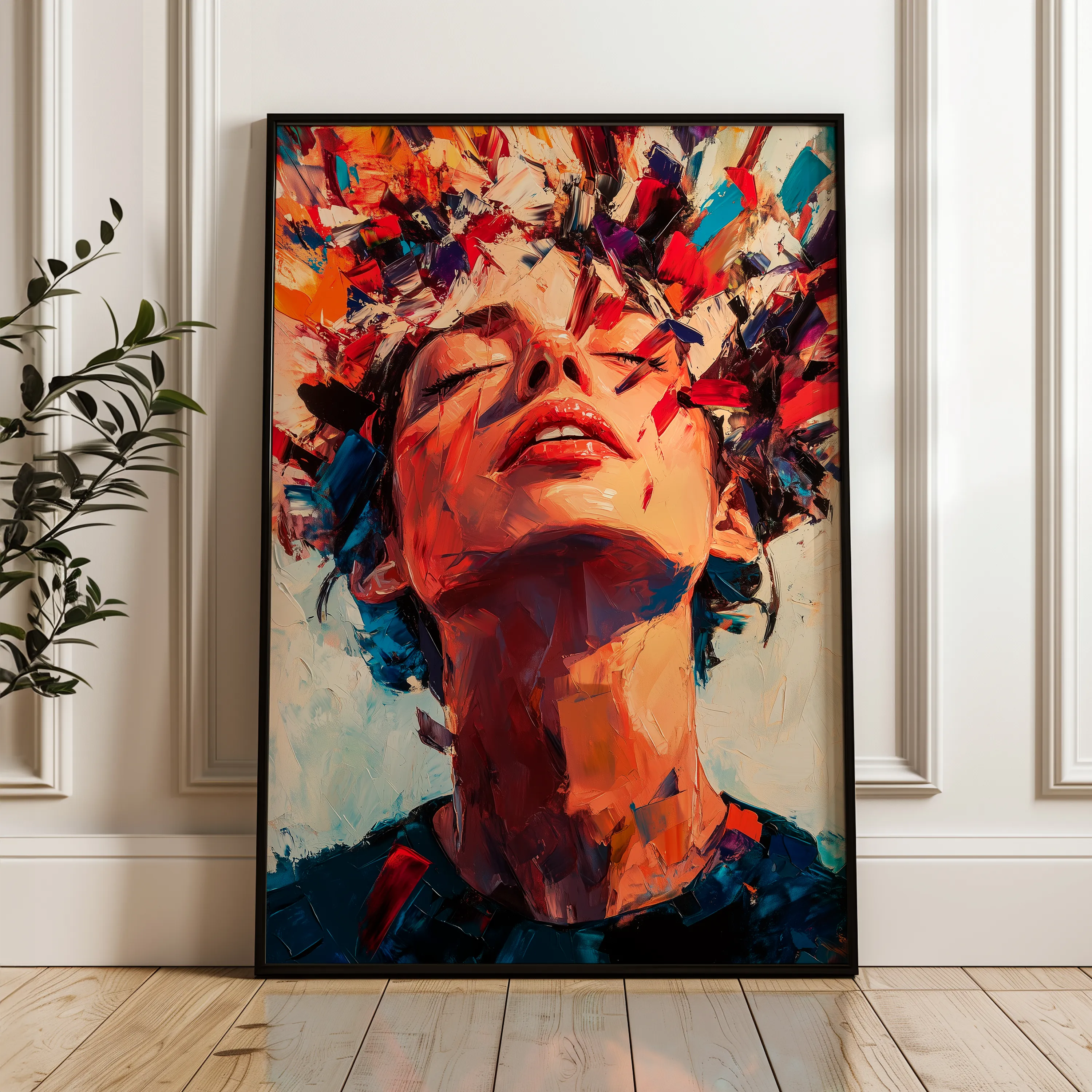 Portrait 066 Canvas Art 18" x 24" / 45 x 60 cm / Black