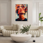 Portrait 066 Canvas Art 18" x 24" / 45 x 60 cm / Black