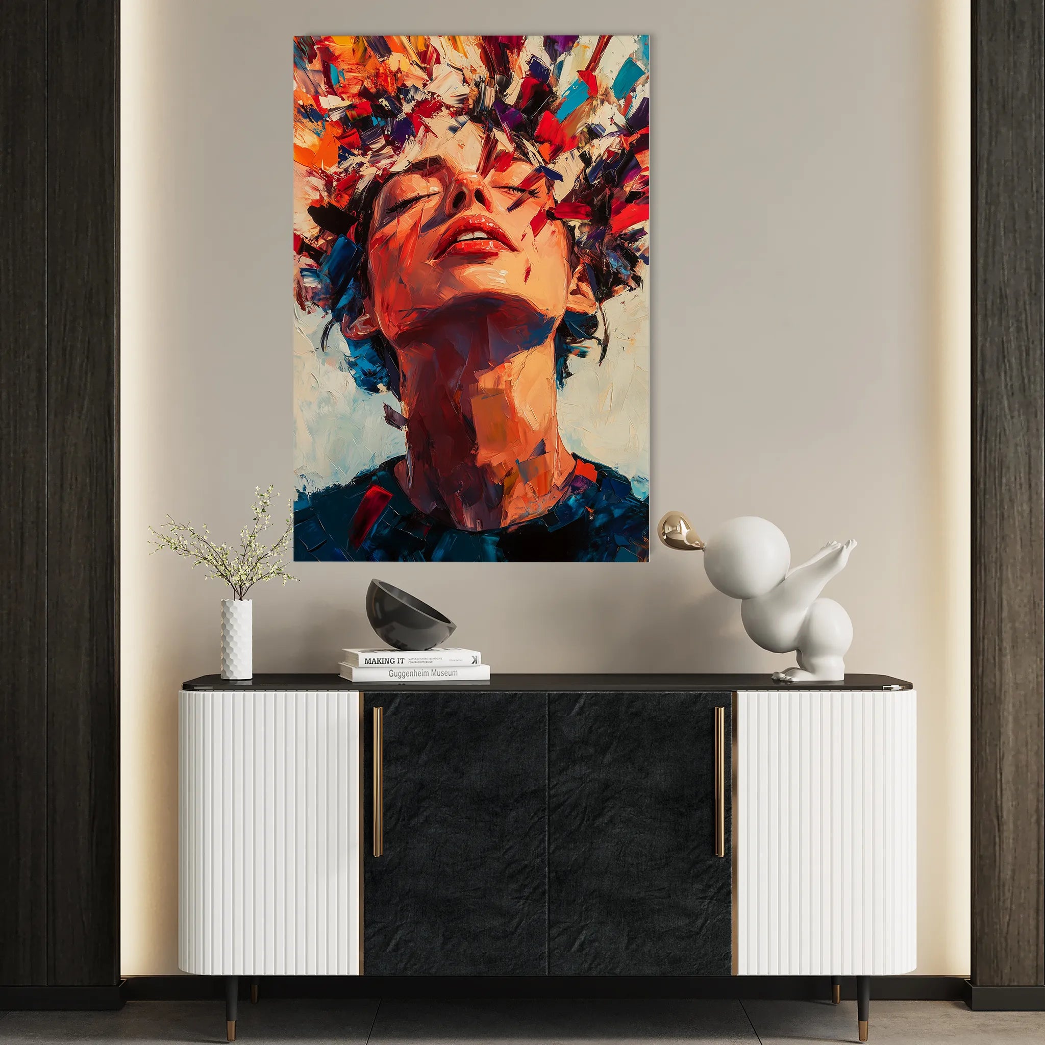Portrait 066 Canvas Art 18" x 24" / 45 x 60 cm / Black