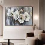 Floral 067 Canvas Art 60 x 40 cm / Black
