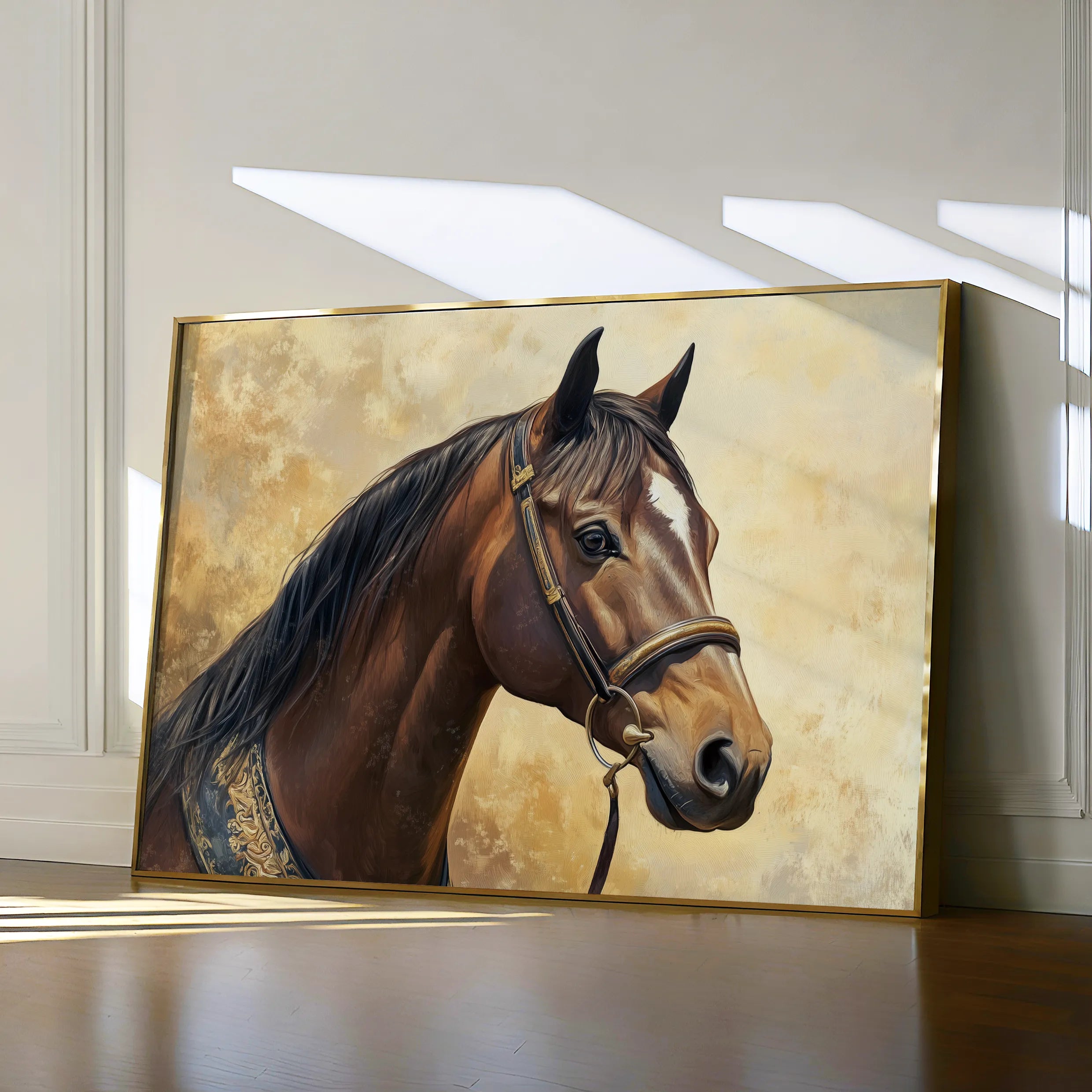 Horses 067 Canvas Art 18" x 24" / 45 x 60 cm / Black