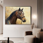 Horses 067 Canvas Art 18" x 24" / 45 x 60 cm / Black