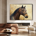 Horses 067 Canvas Art 18" x 24" / 45 x 60 cm / Black
