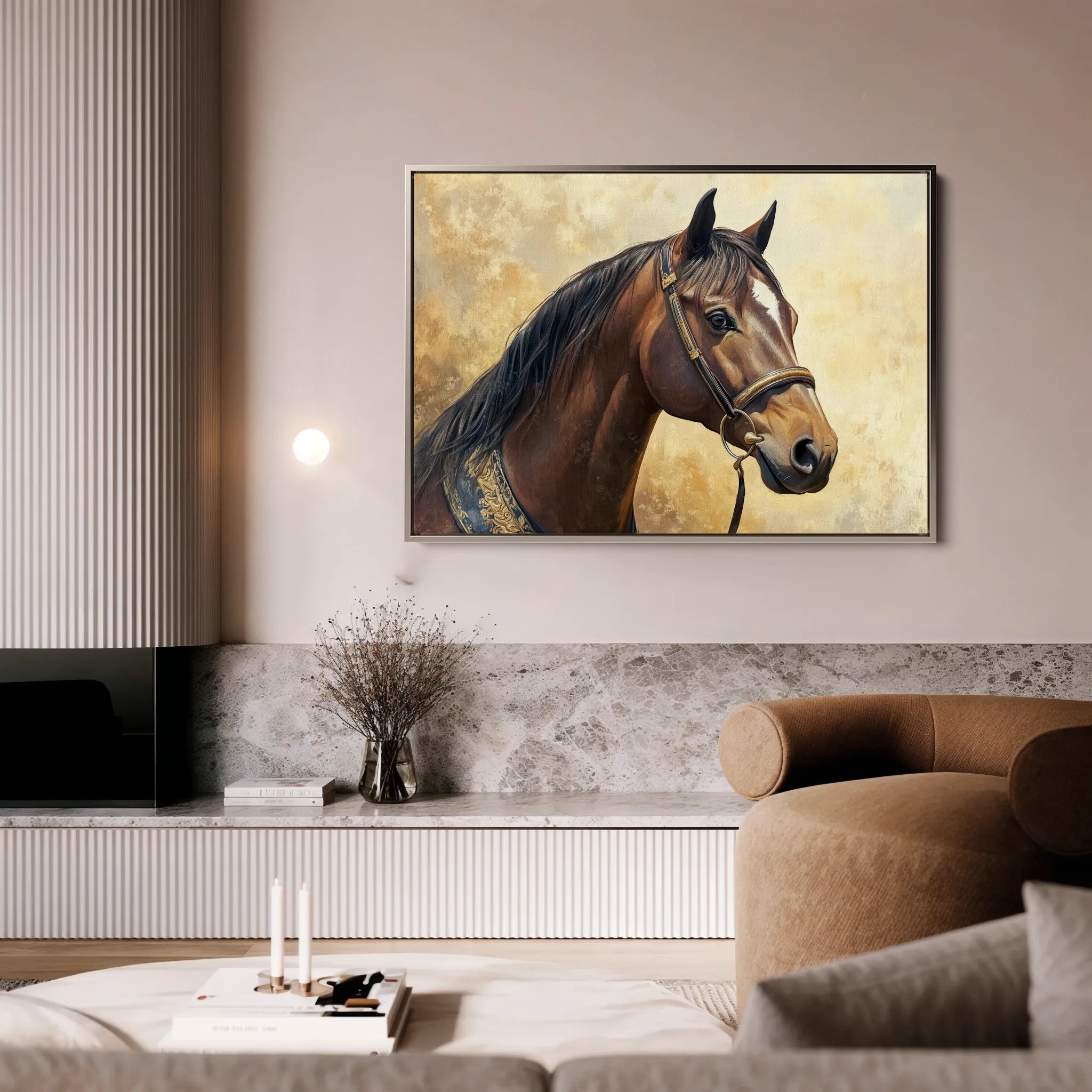 Horses 067 Canvas Art 18" x 24" / 45 x 60 cm / Black