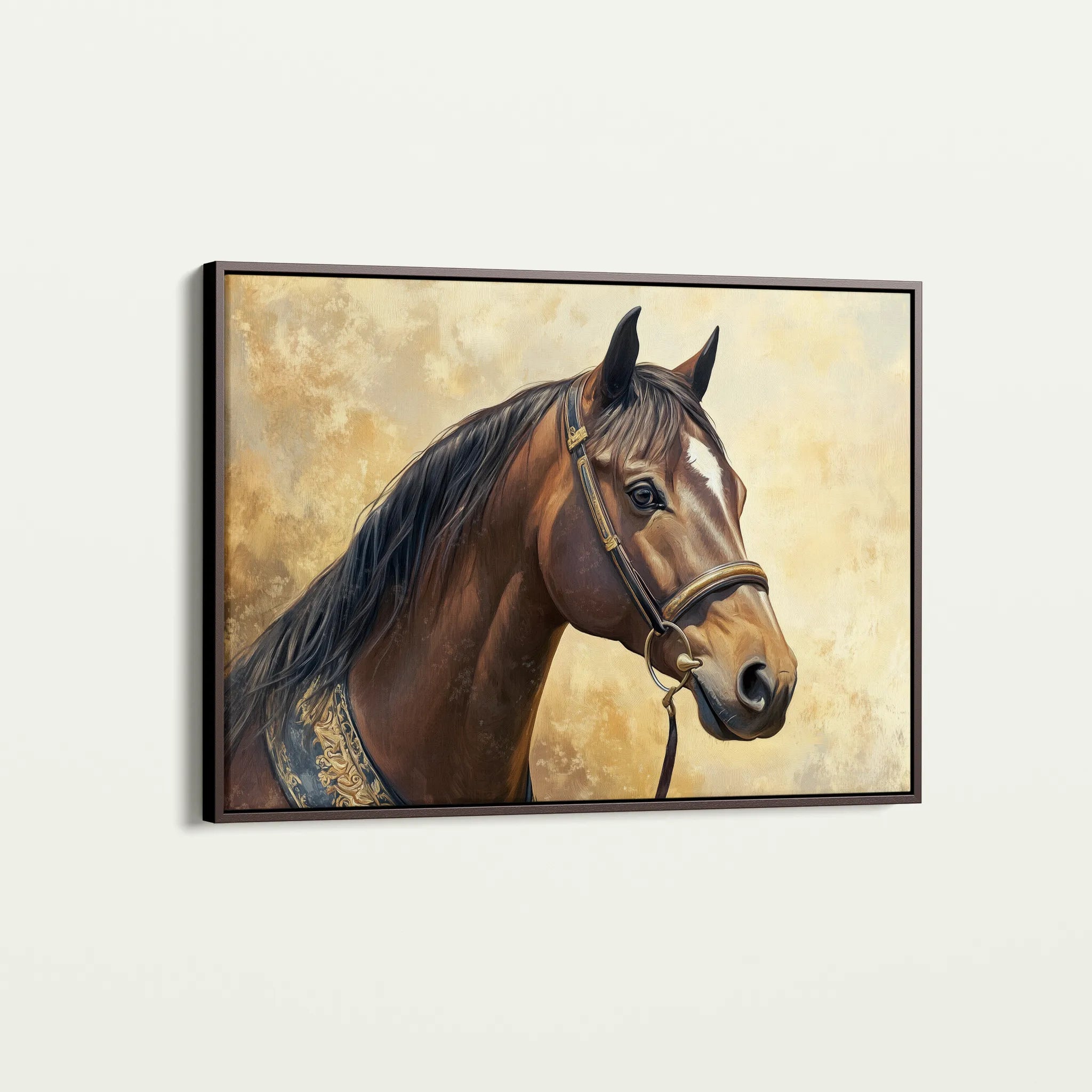Horses 067 Canvas Art 18" x 24" / 45 x 60 cm / Black