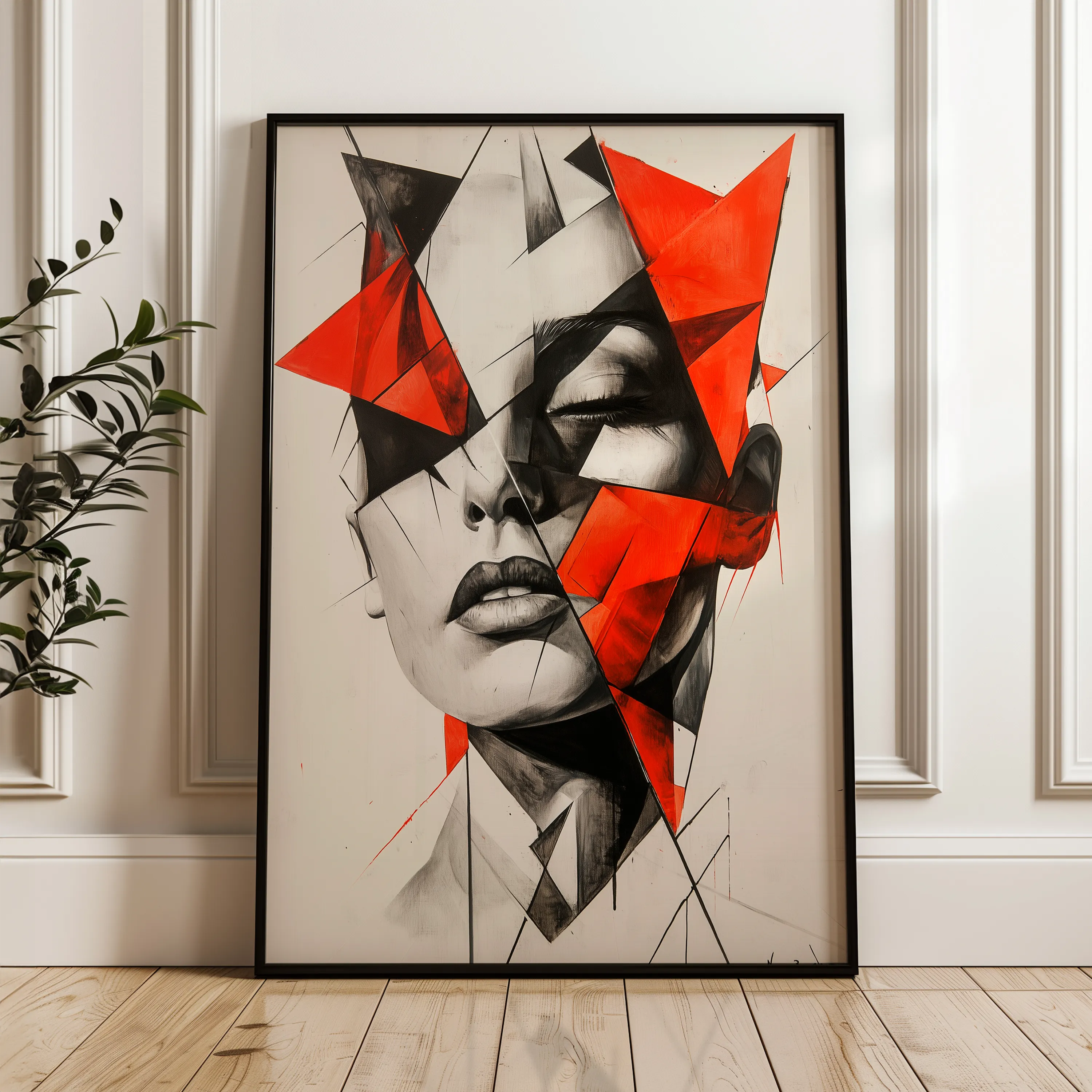 Portrait 067 Canvas Art 18" x 24" / 45 x 60 cm / Black