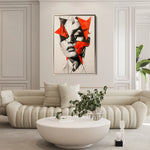 Portrait 067 Canvas Art 18" x 24" / 45 x 60 cm / Black