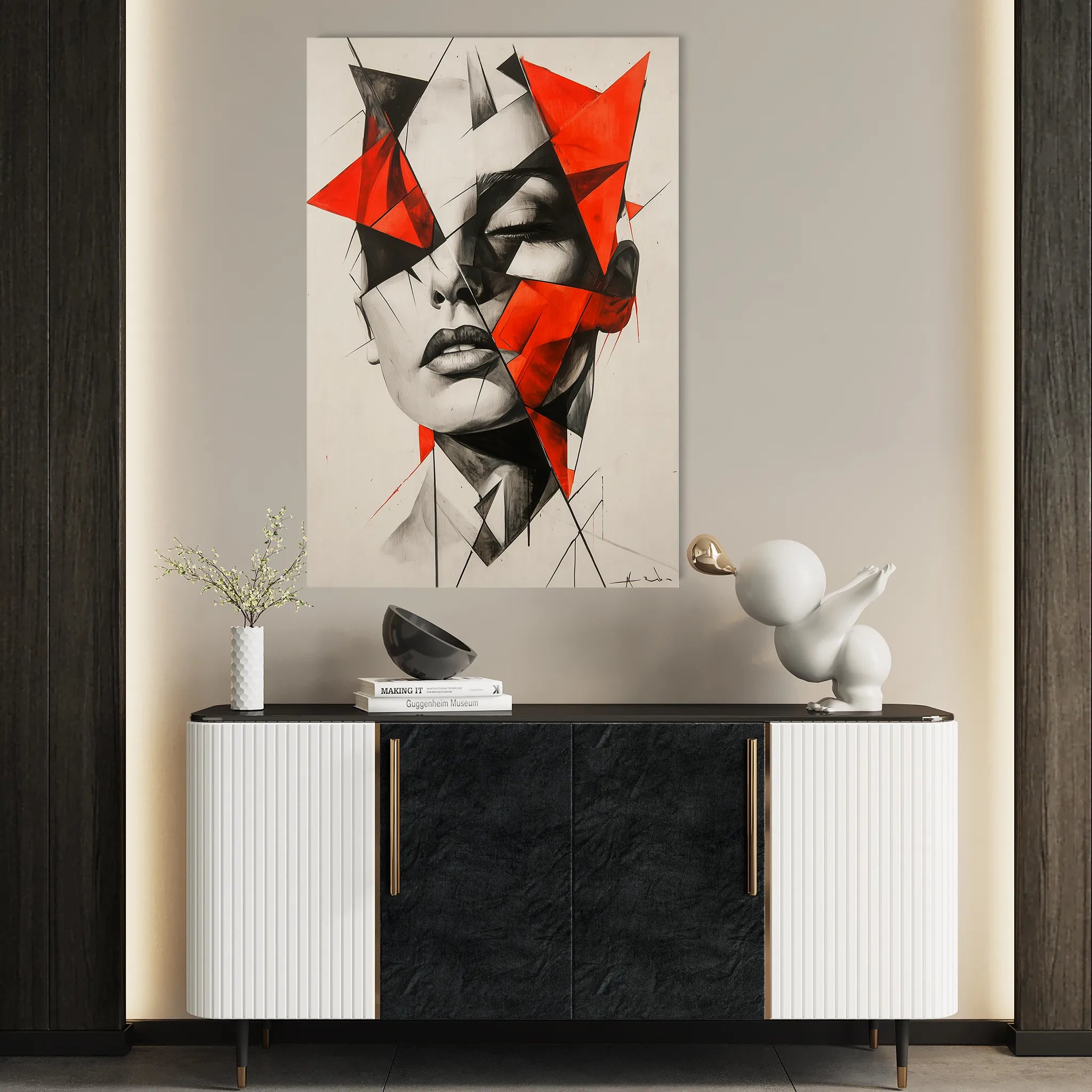 Portrait 067 Canvas Art 18" x 24" / 45 x 60 cm / Black