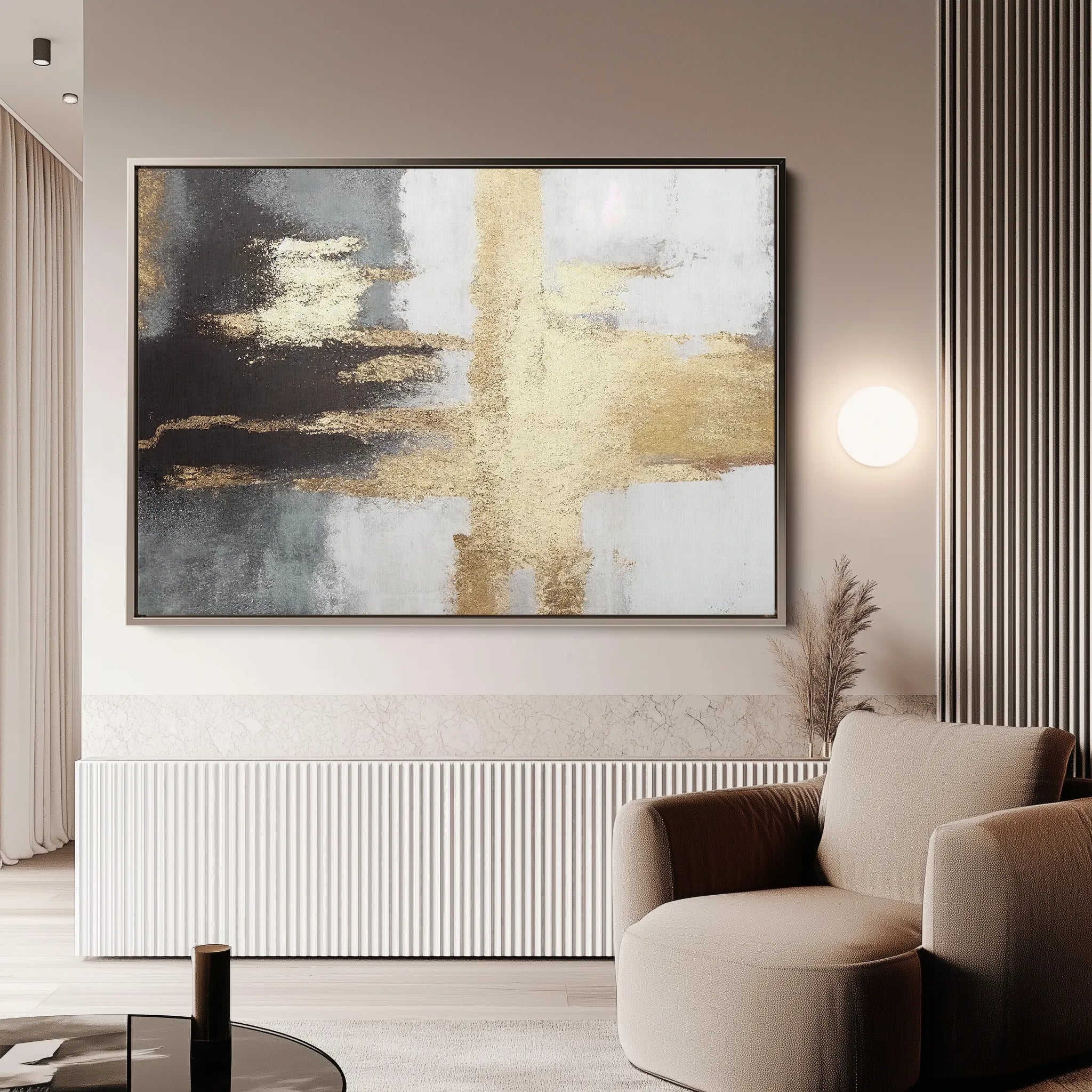 Abstract 068 Canvas Art 18" x 24" / 45 x 60 cm / Black