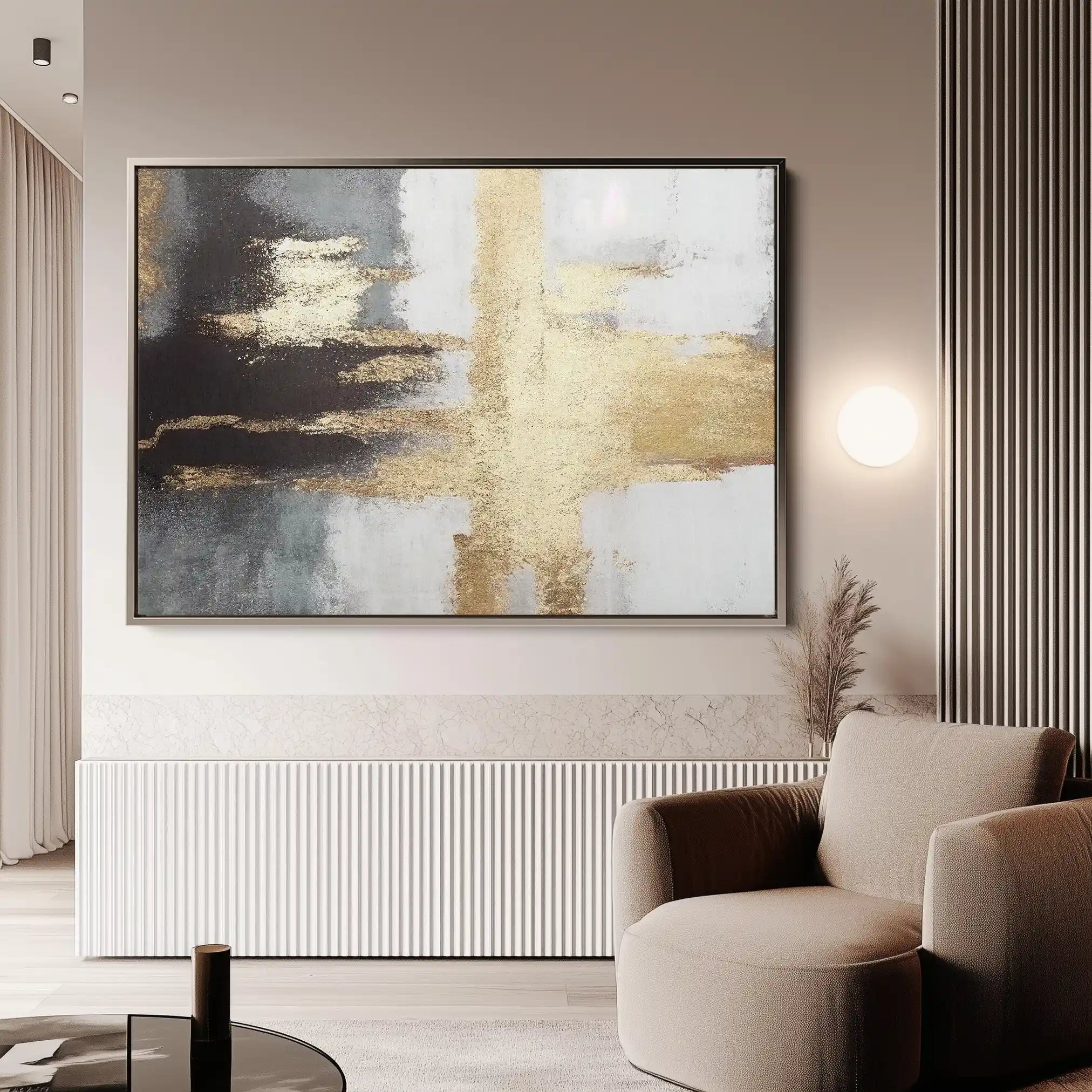 Abstract 068 Canvas Art 60 x 40 cm / Black