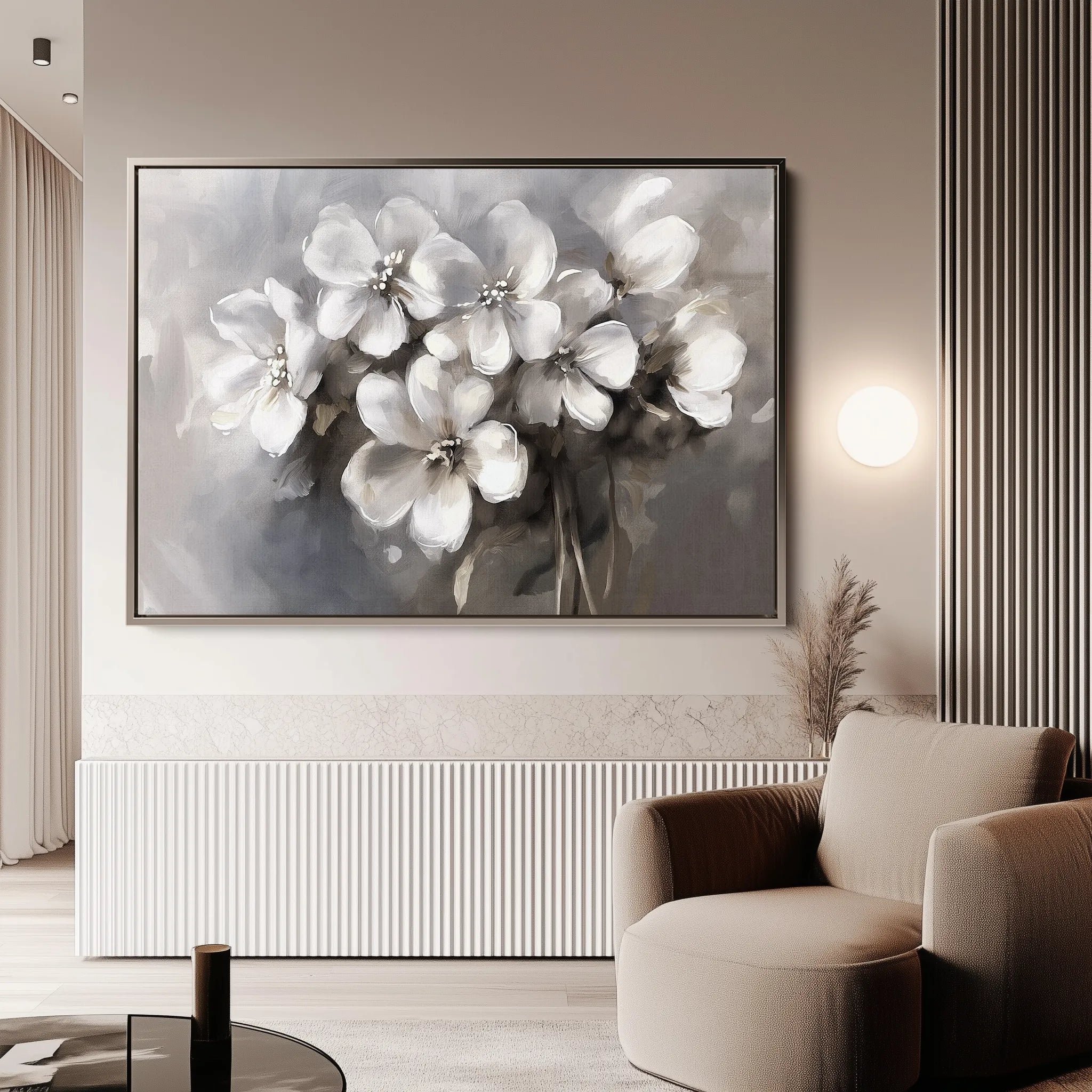 Floral 068 Canvas Art 18" x 24" / 45 x 60 cm / Black