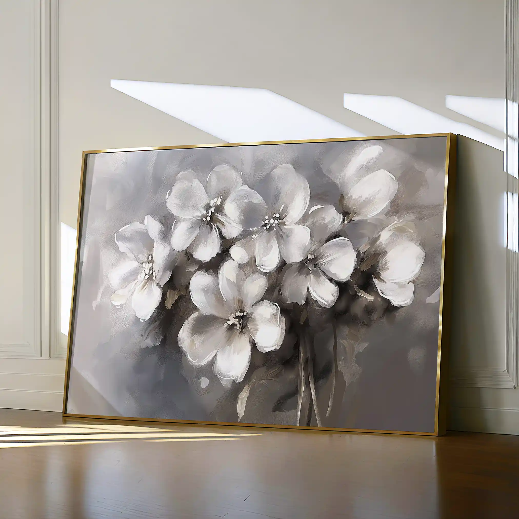 Floral 068 Canvas Art 18" x 24" / 45 x 60 cm / Black