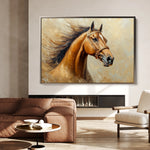 Horses 068 Canvas Art 18" x 24" / 45 x 60 cm / Black