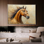 Horses 068 Canvas Art 18" x 24" / 45 x 60 cm / Black