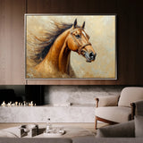 Horses 068 Canvas Art 18" x 24" / 45 x 60 cm / Black