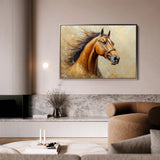 Horses 068 Canvas Art 18" x 24" / 45 x 60 cm / Black