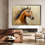 Horses 068 Canvas Art 60 x 40 cm / Black