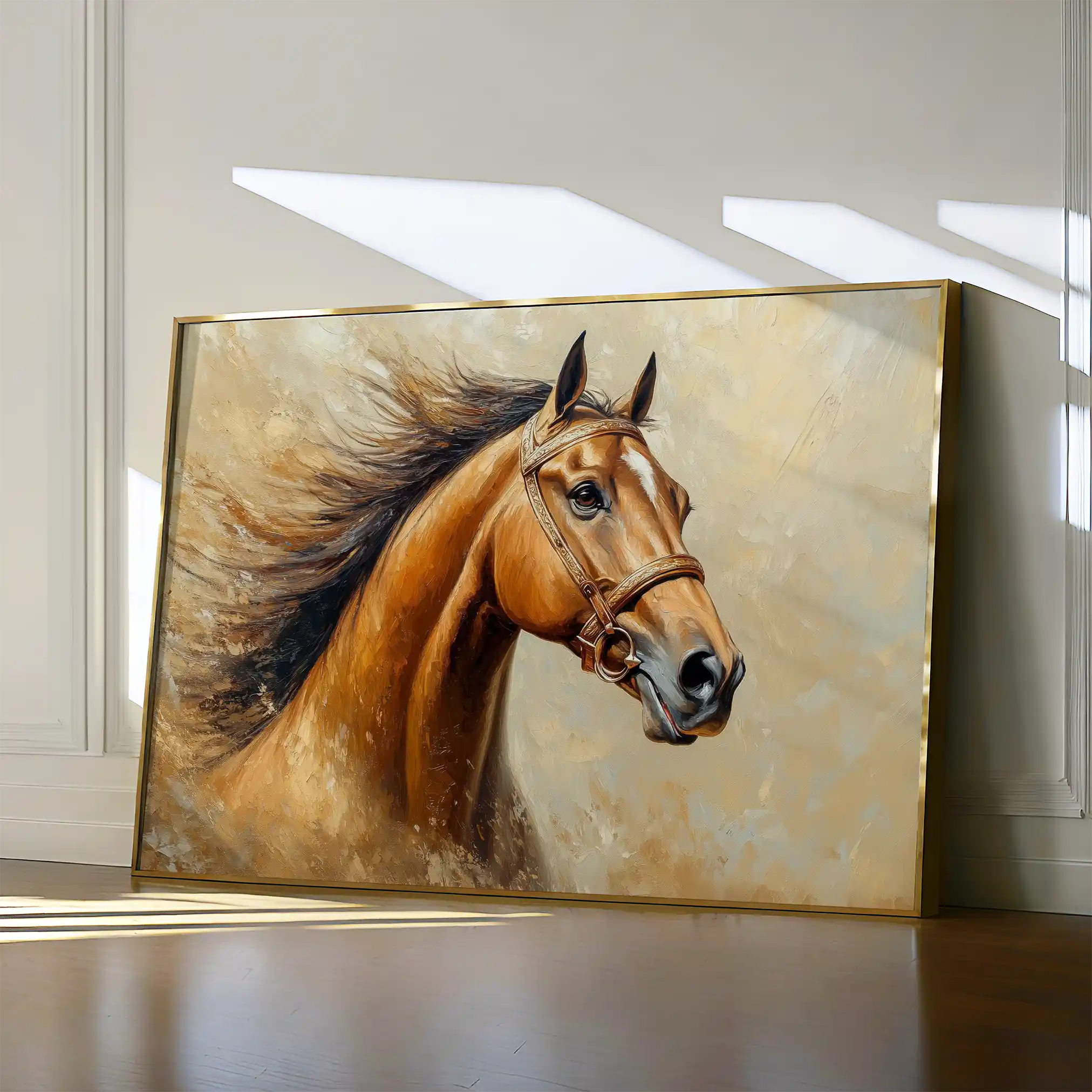 Horses 068 Canvas Art 60 x 40 cm / Black