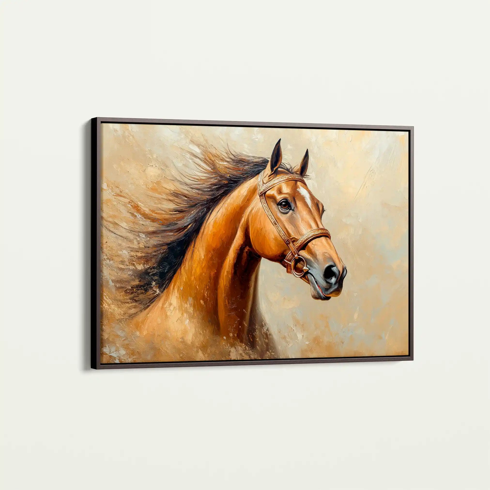 Horses 068 Canvas Art 60 x 40 cm / Black