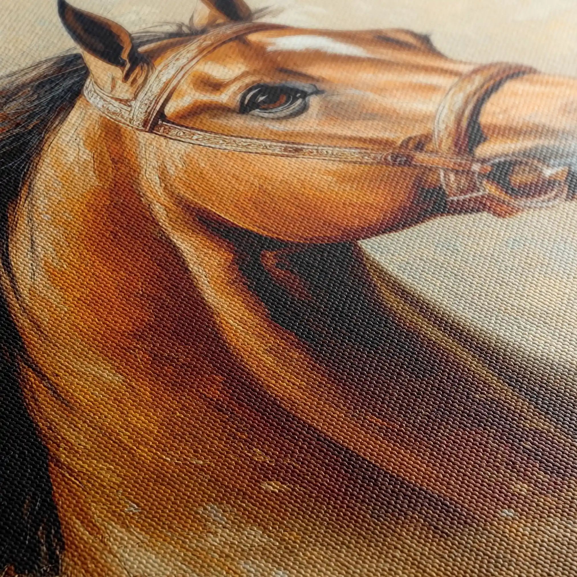 Horses 068 Canvas Art 60 x 40 cm / Black