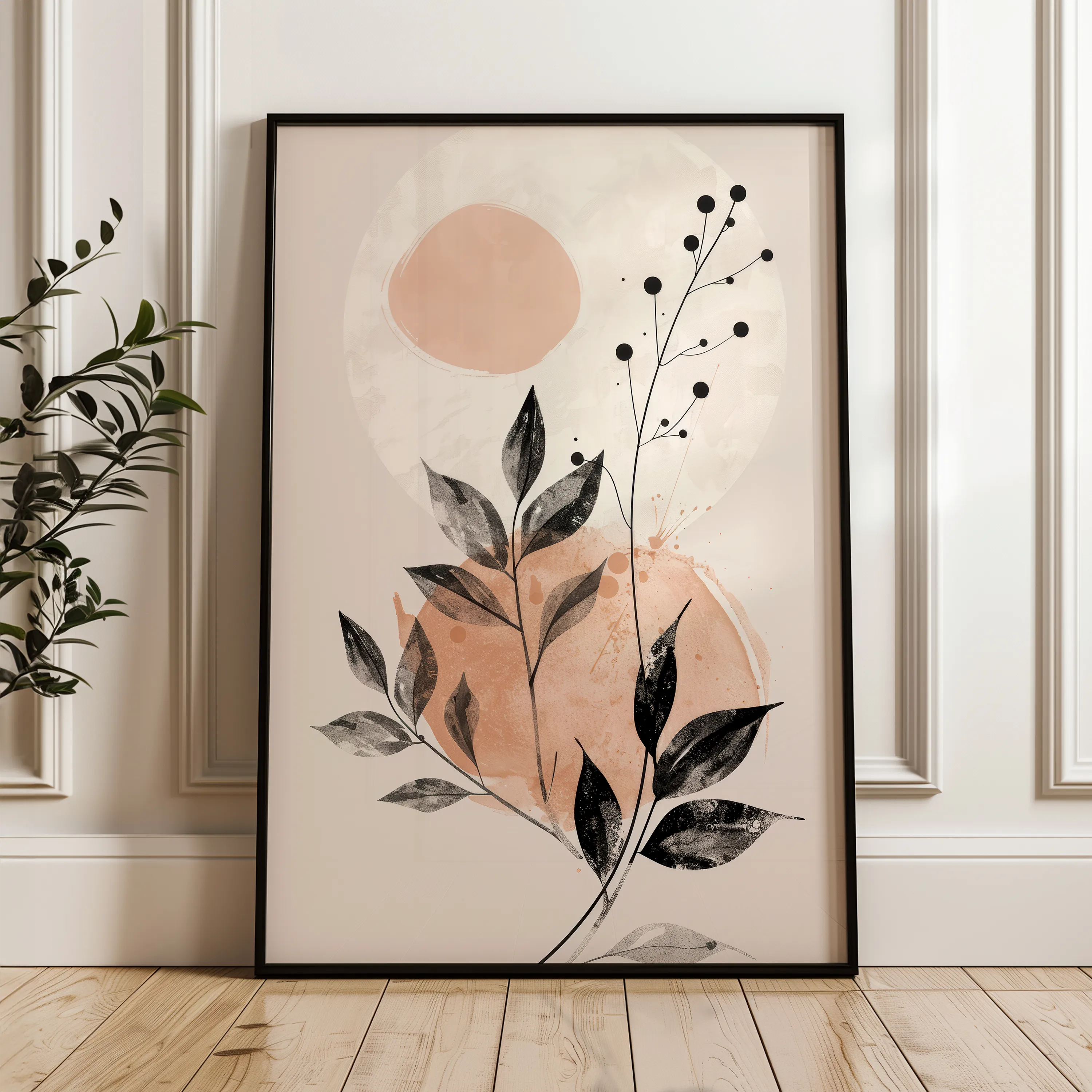 Boho 069 Canvas Art 18" x 24" / 45 x 60 cm / Black