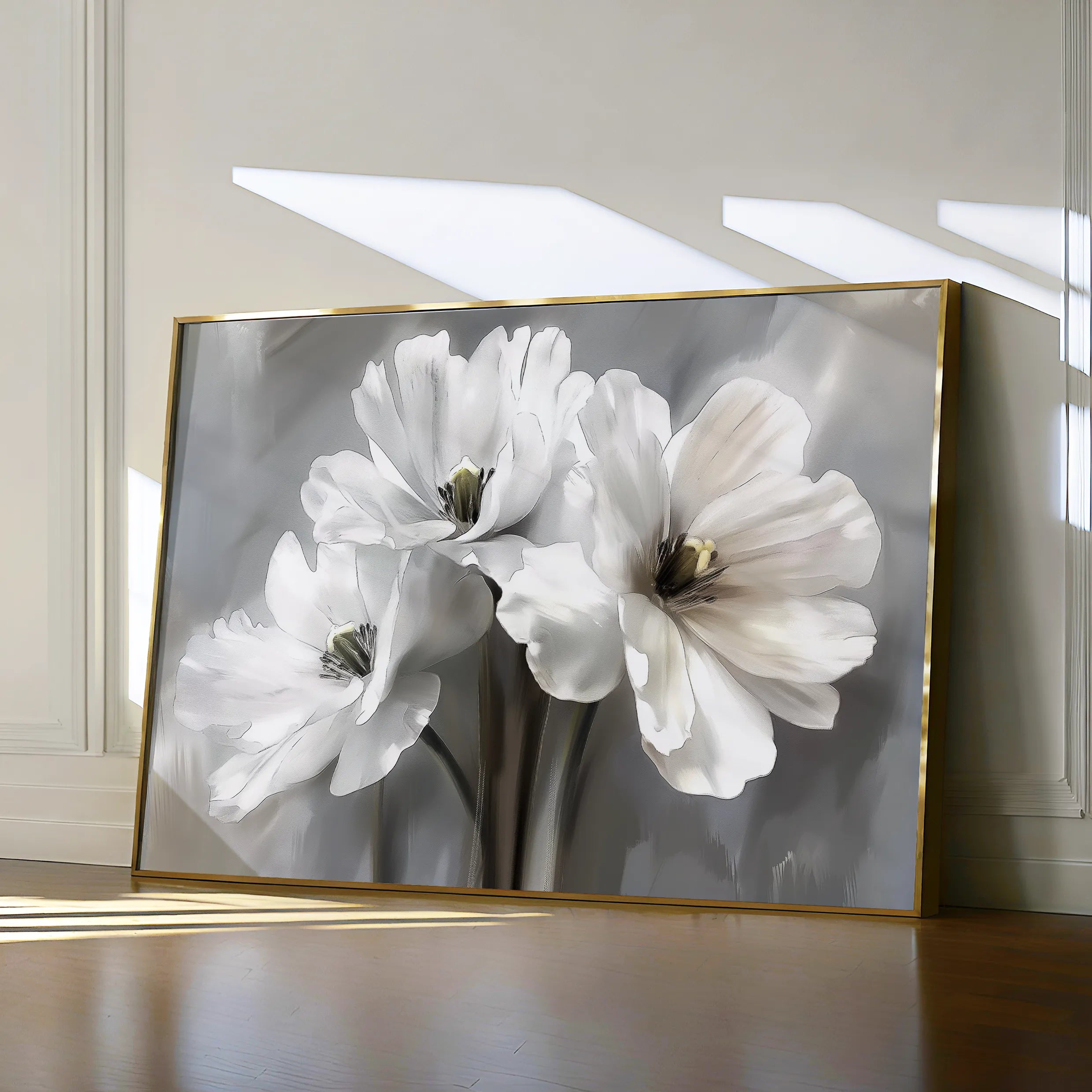 Floral 069 Canvas Art 18" x 24" / 45 x 60 cm / Black