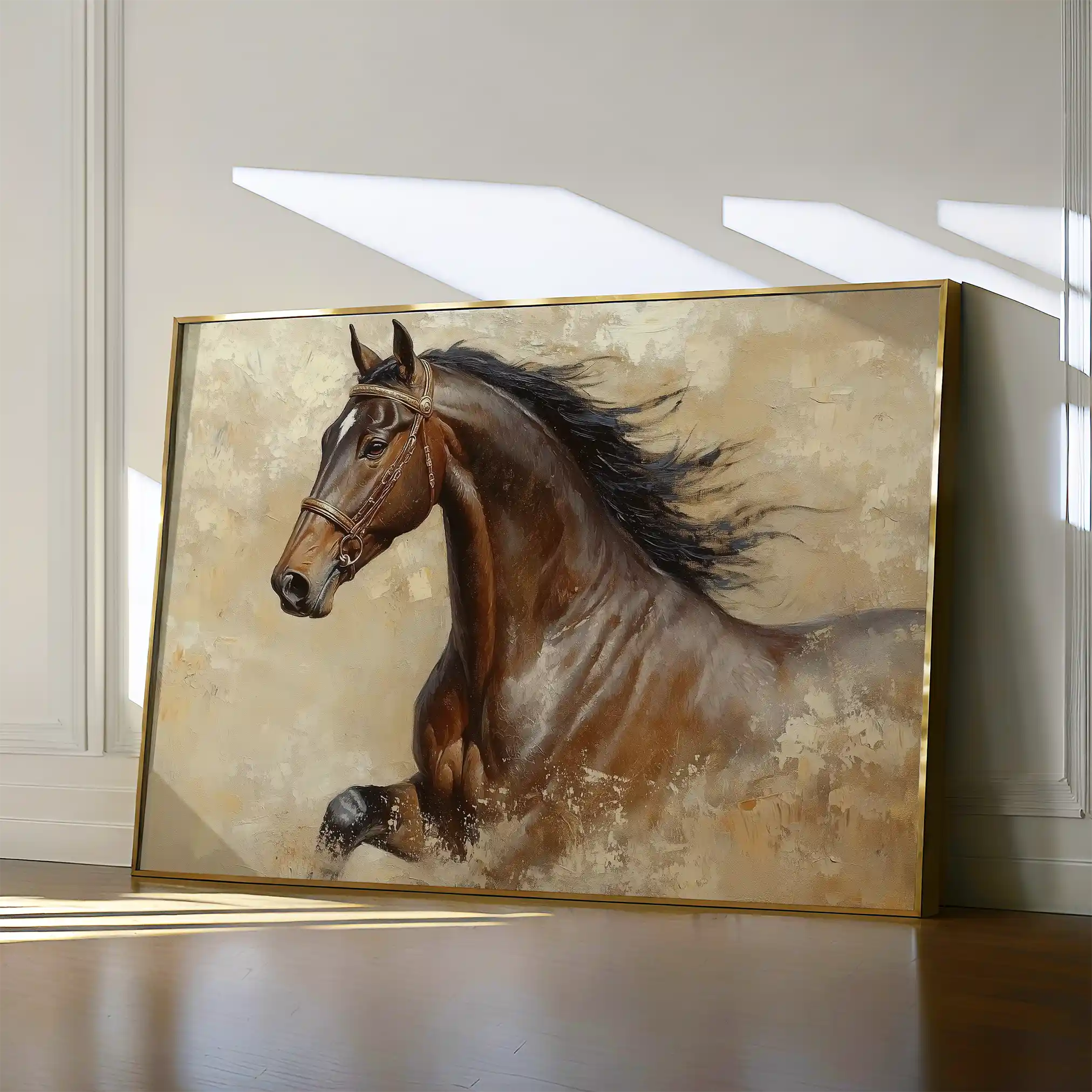 Horses 069 Canvas Art 60 x 40 cm / Black
