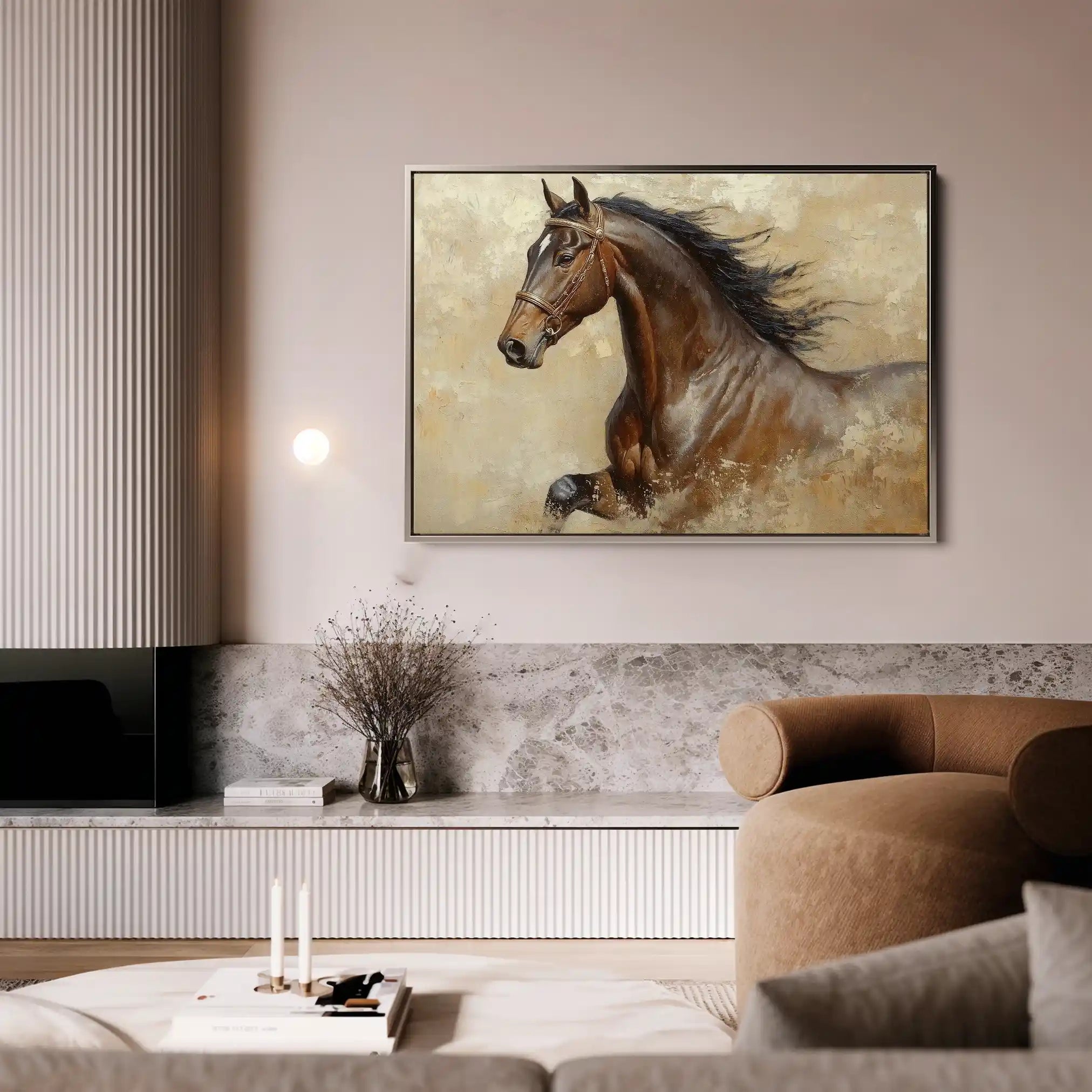 Horses 069 Canvas Art 60 x 40 cm / Black