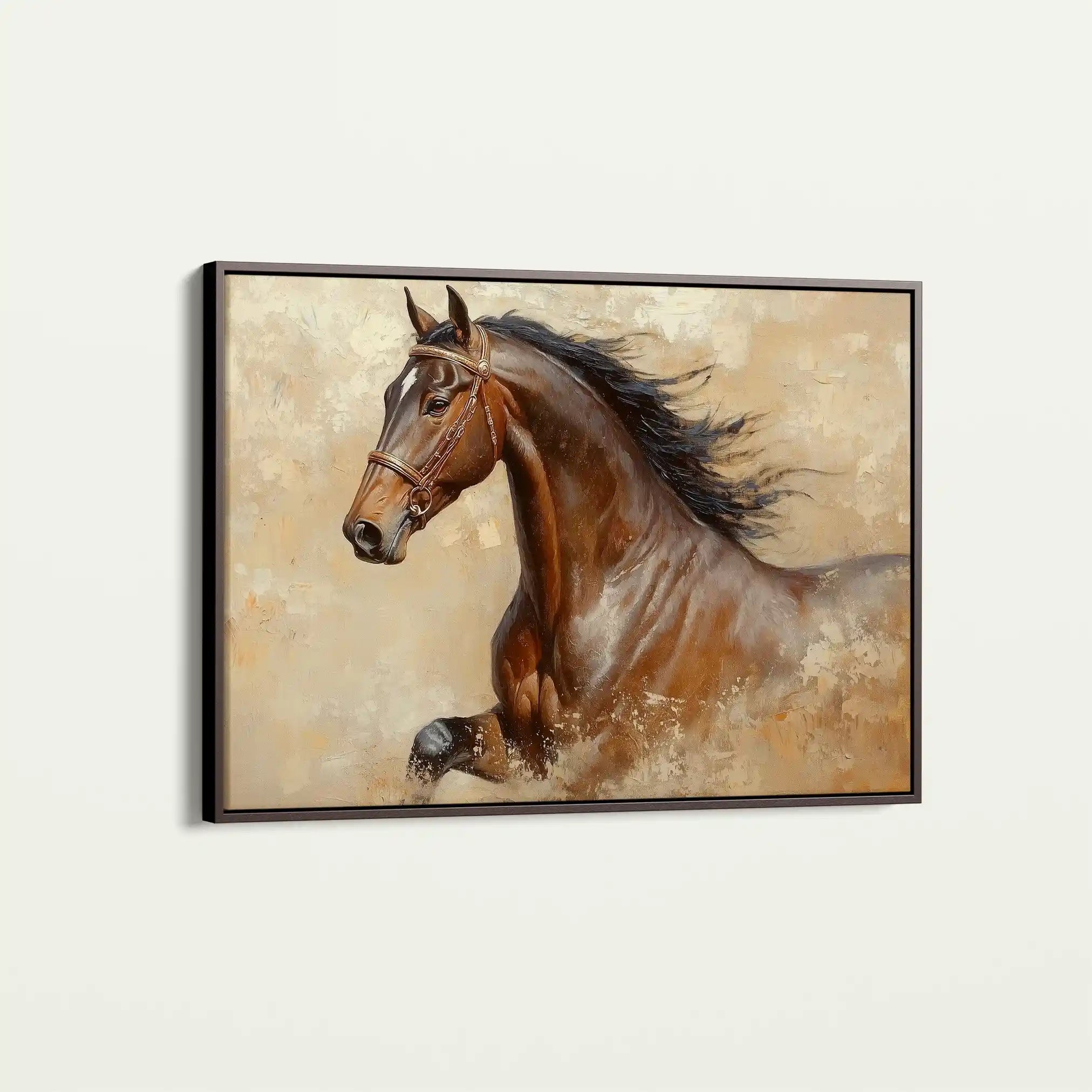 Horses 069 Canvas Art 60 x 40 cm / Black
