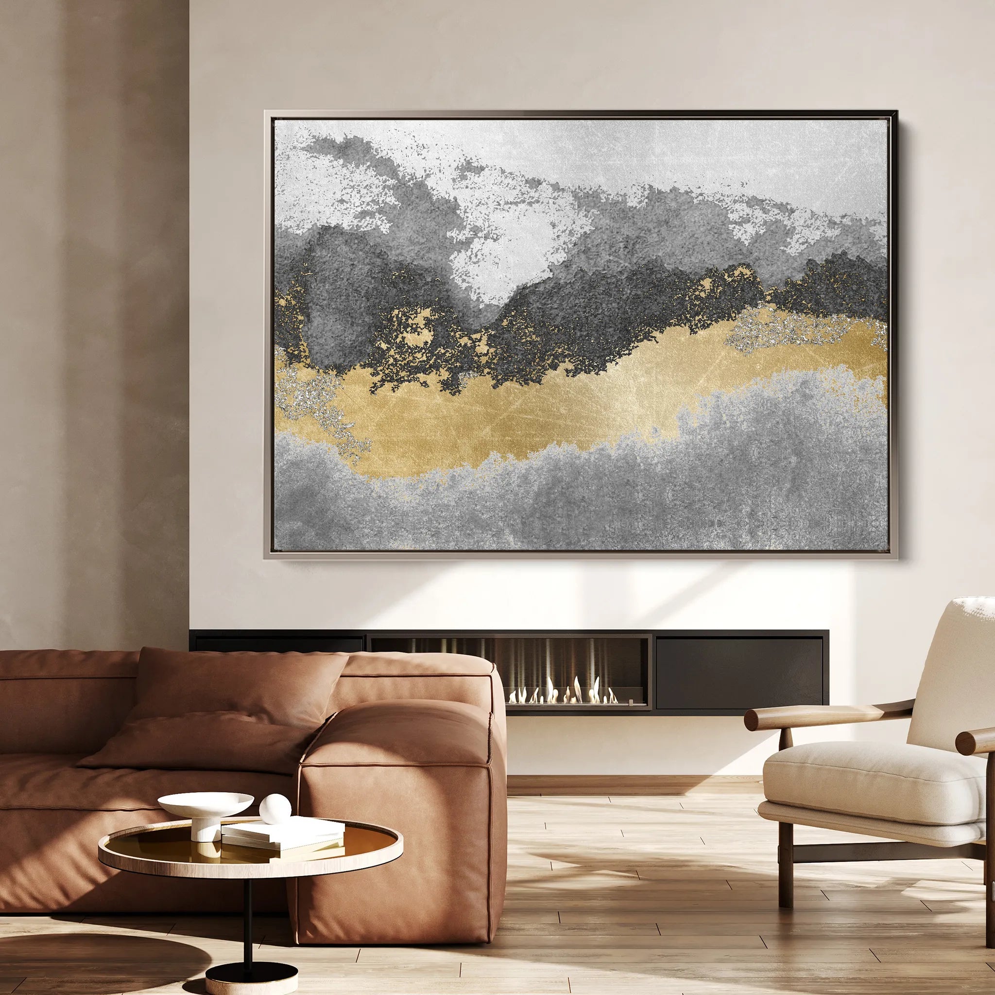 Abstract 070 Canvas Art 18" x 24" / 45 x 60 cm / Black