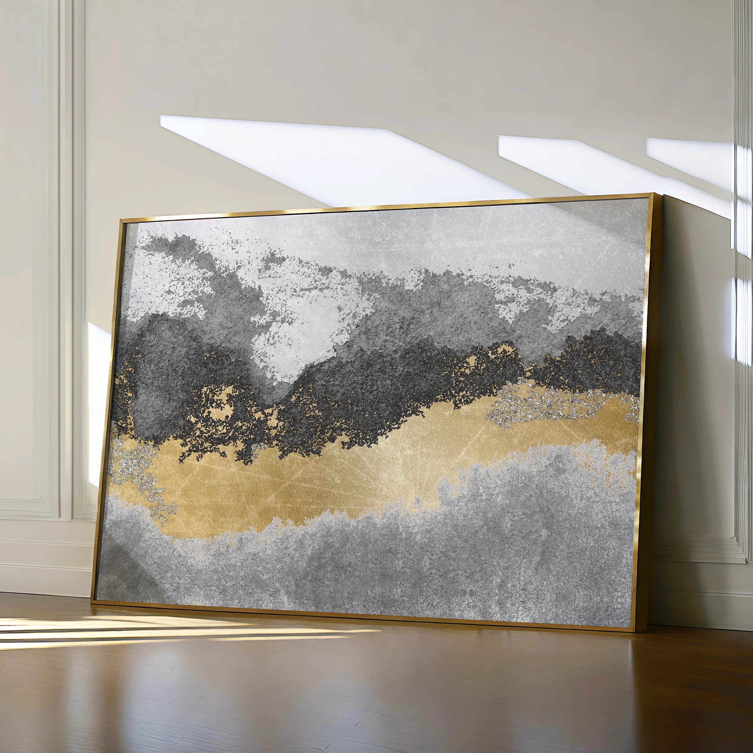 Abstract 070 Canvas Art 18" x 24" / 45 x 60 cm / Black
